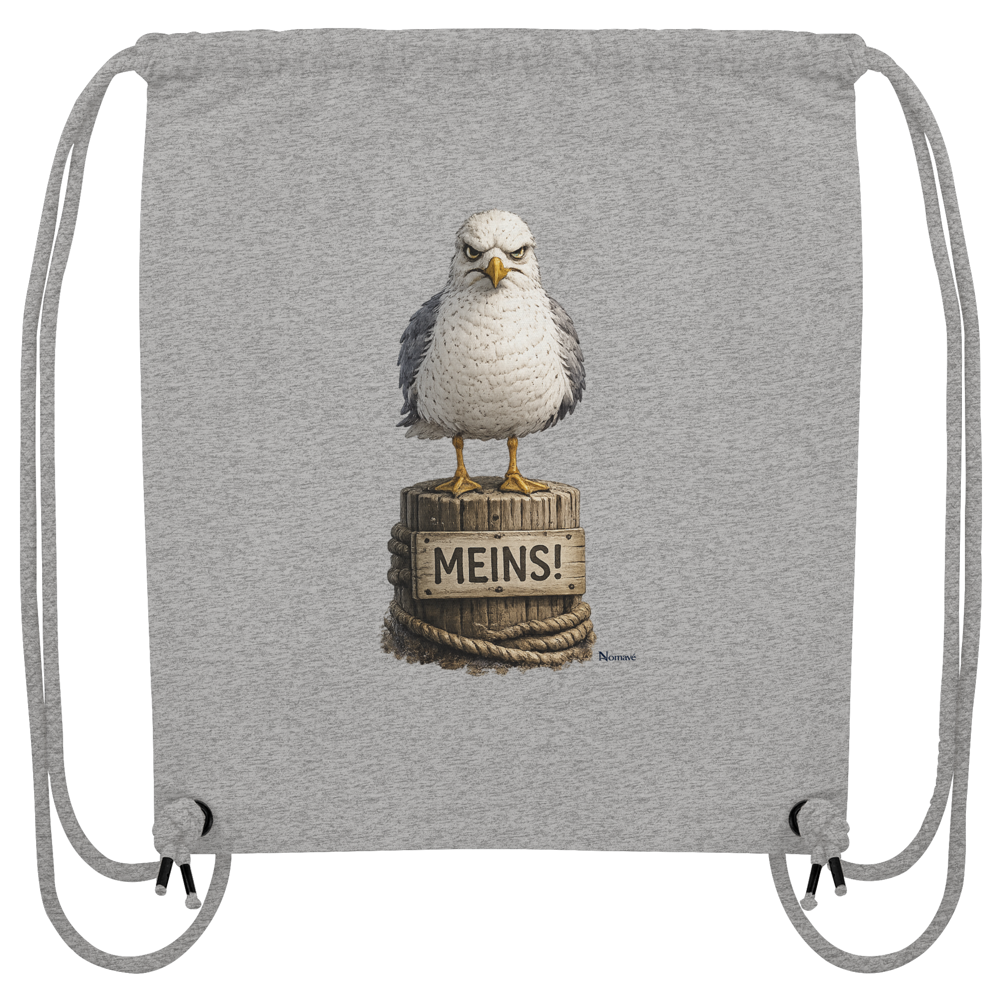 Möwe mit Meinung – MEINS! | - Organic Gym-Bag