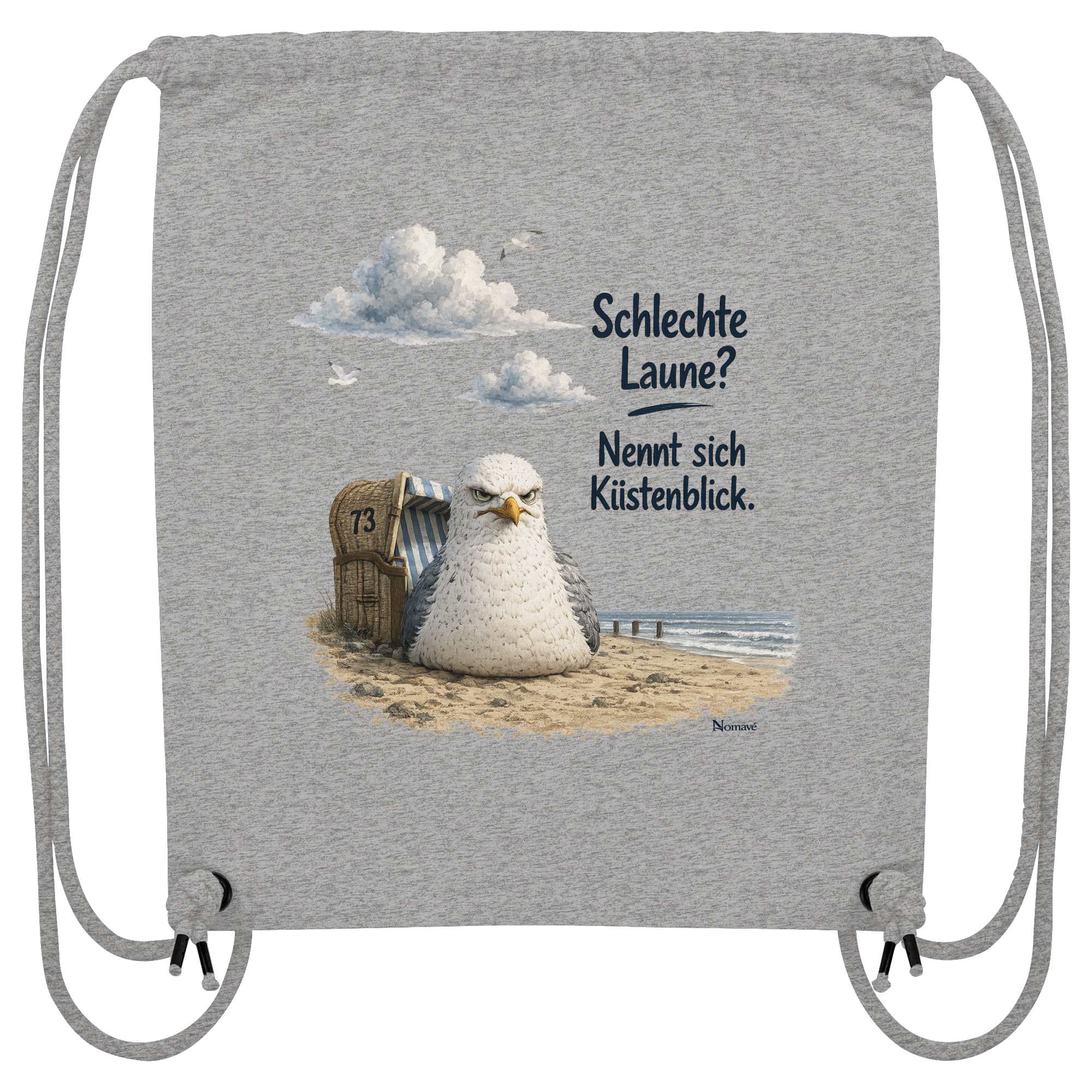 Maritimer Küstenhumor Möwen Motiv für Ostsee und Nordseefans und Meerliebhaber - Organic Gym-Bag