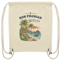 Koh Phangan Good Vibes Only – Bio Rucksack – Original-Mockup organic gym bag natural mit Motivdruck