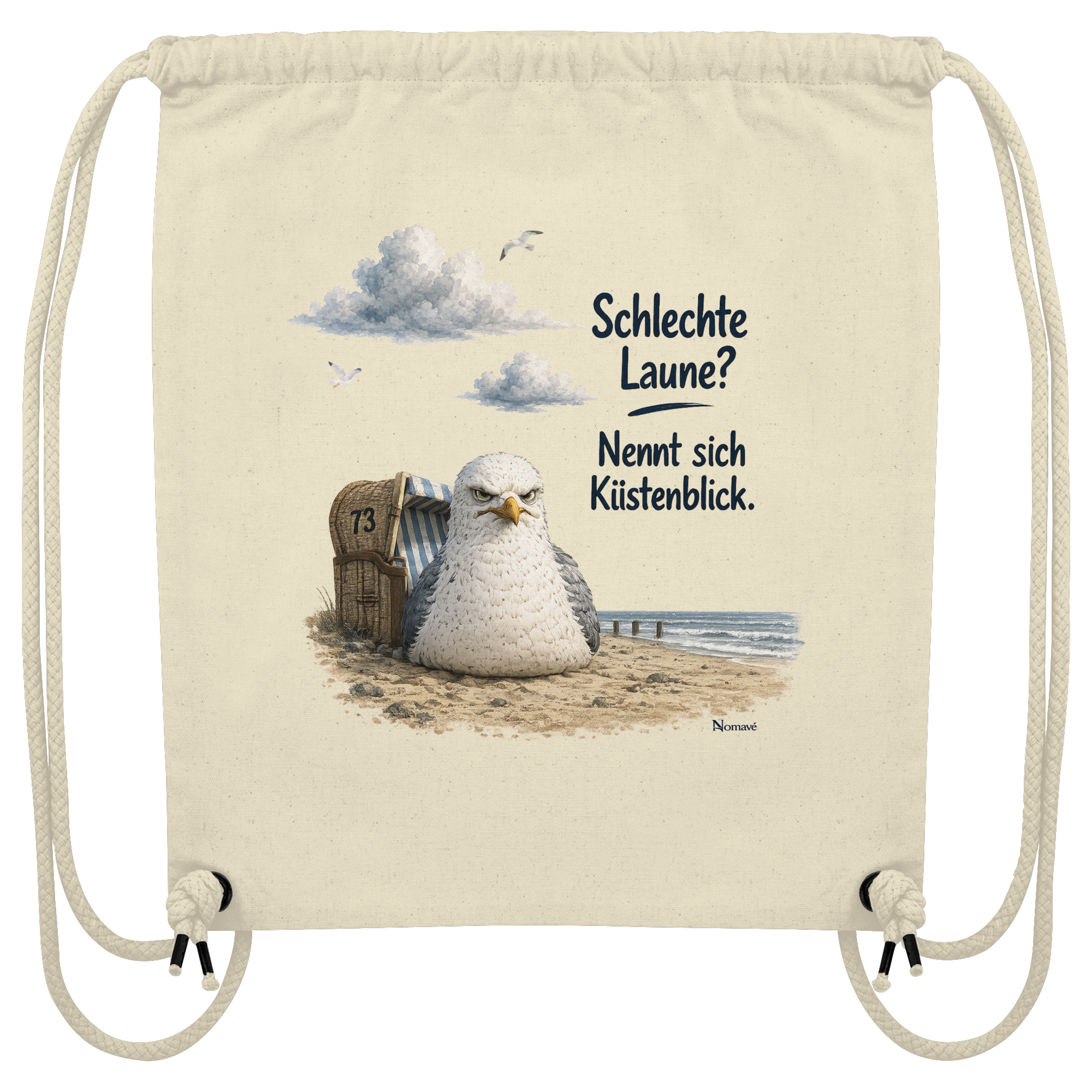 Maritimer Küstenhumor Möwen Motiv für Ostsee und Nordseefans und Meerliebhaber - Organic Gym-Bag