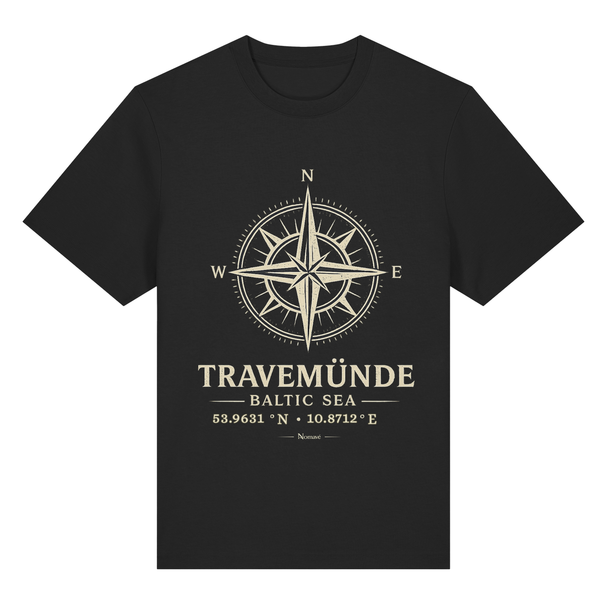 Travemünde Windrose – Bio-Heavy T-Shirt – Dark Edition