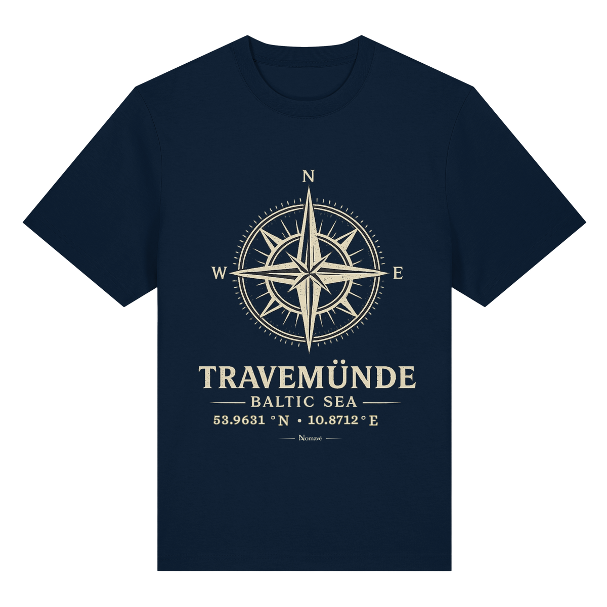 Travemünde Windrose – Bio-Heavy T-Shirt – Dark Edition