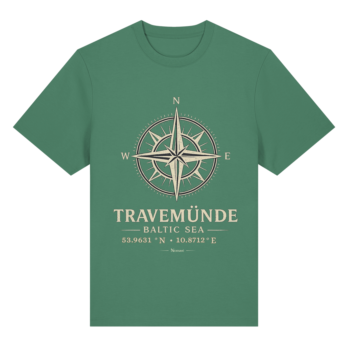 Travemünde Windrose – Bio-Heavy T-Shirt – Dark Edition