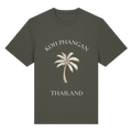 Original-Shirtigo-Mockup: Unisex Bio Heavy T-Shirt in khaki mit Koh Phangan Mini Palm Frontprint