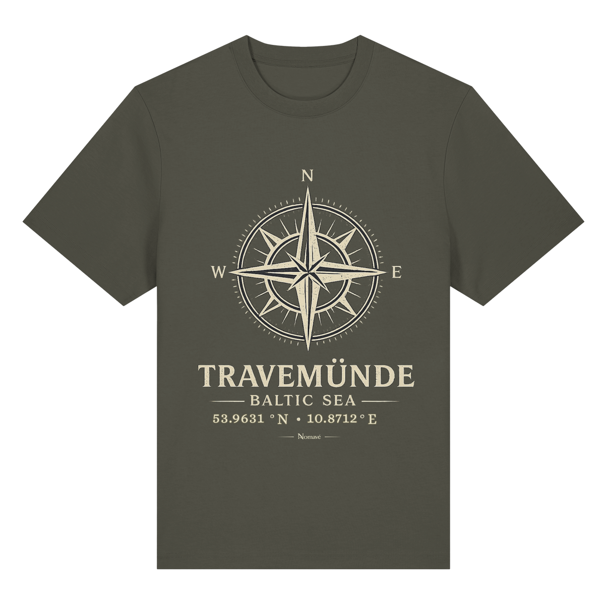 Travemünde Windrose – Bio-Heavy T-Shirt – Dark Edition