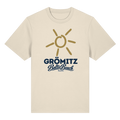 Bio-Heavy T-Shirt Grömitz Sonne Baltic Beach in Natural Raw – Frontdruck mit goldener Sonne, Shirtigo-Originalmockup 1