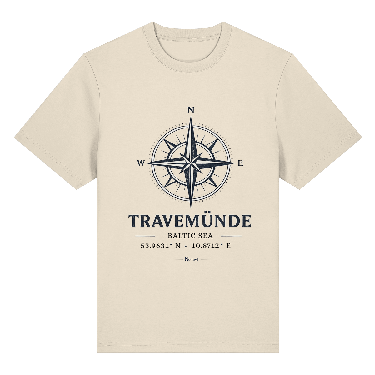 Travemünde-Windrose-hell - Bio-Heavy Shirt