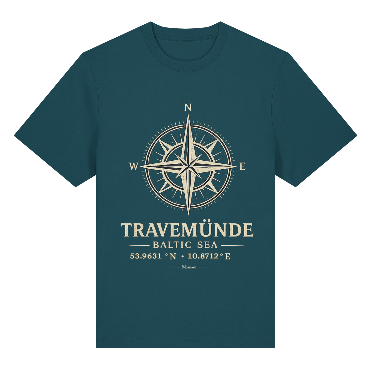 Travemünde Windrose – Bio-Heavy T-Shirt – Dark Edition