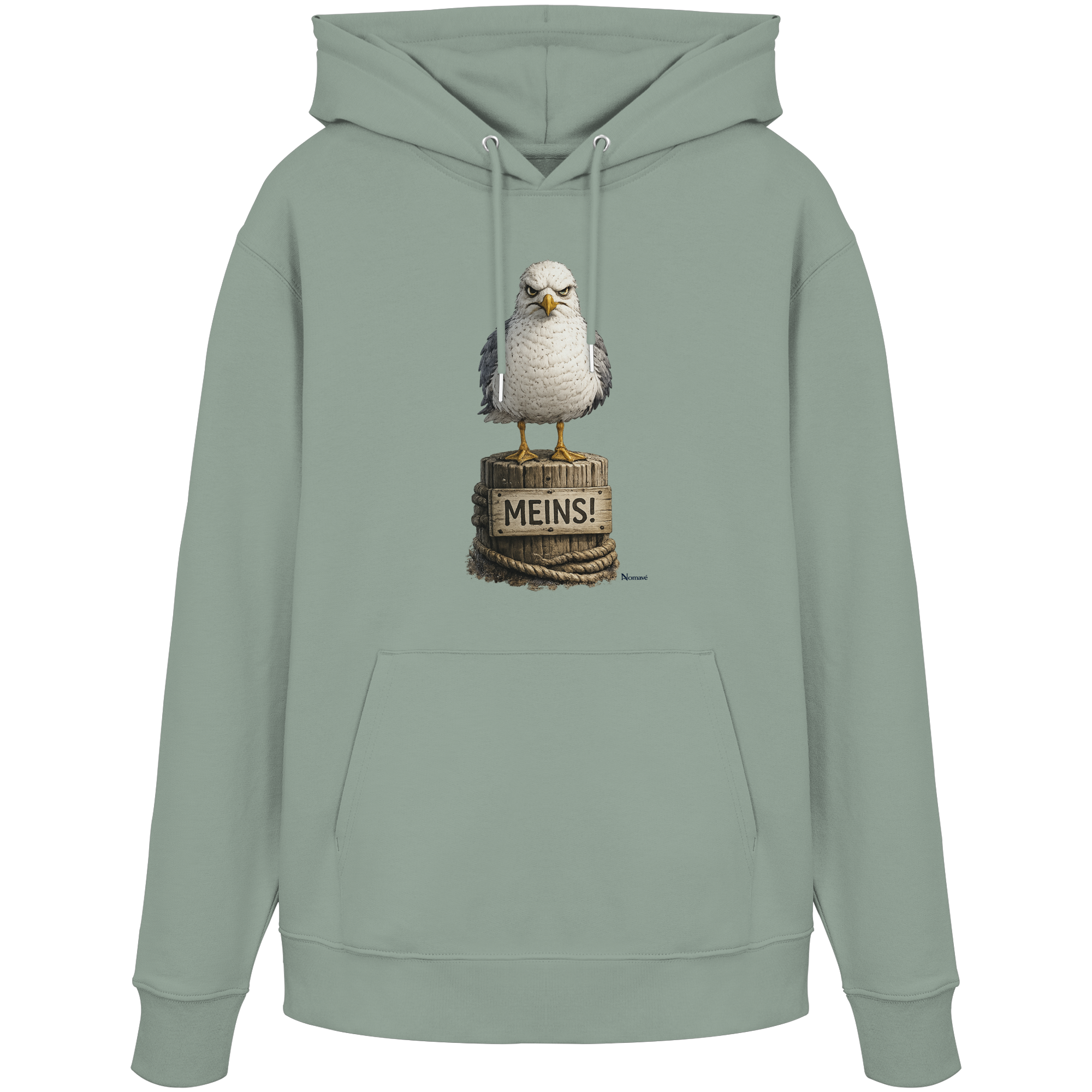 Möwe mit Meinung – MEINS! | - Organic Hoodie