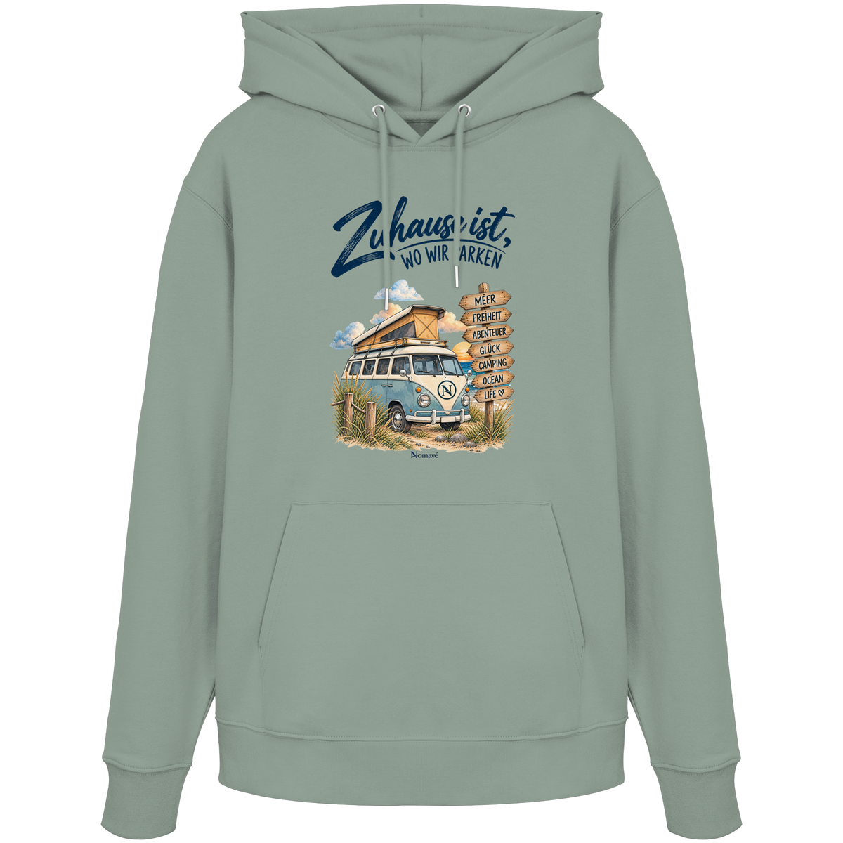 Zuhause ist, wo wir parken – Vanlife & Camping - Bio Hoodie