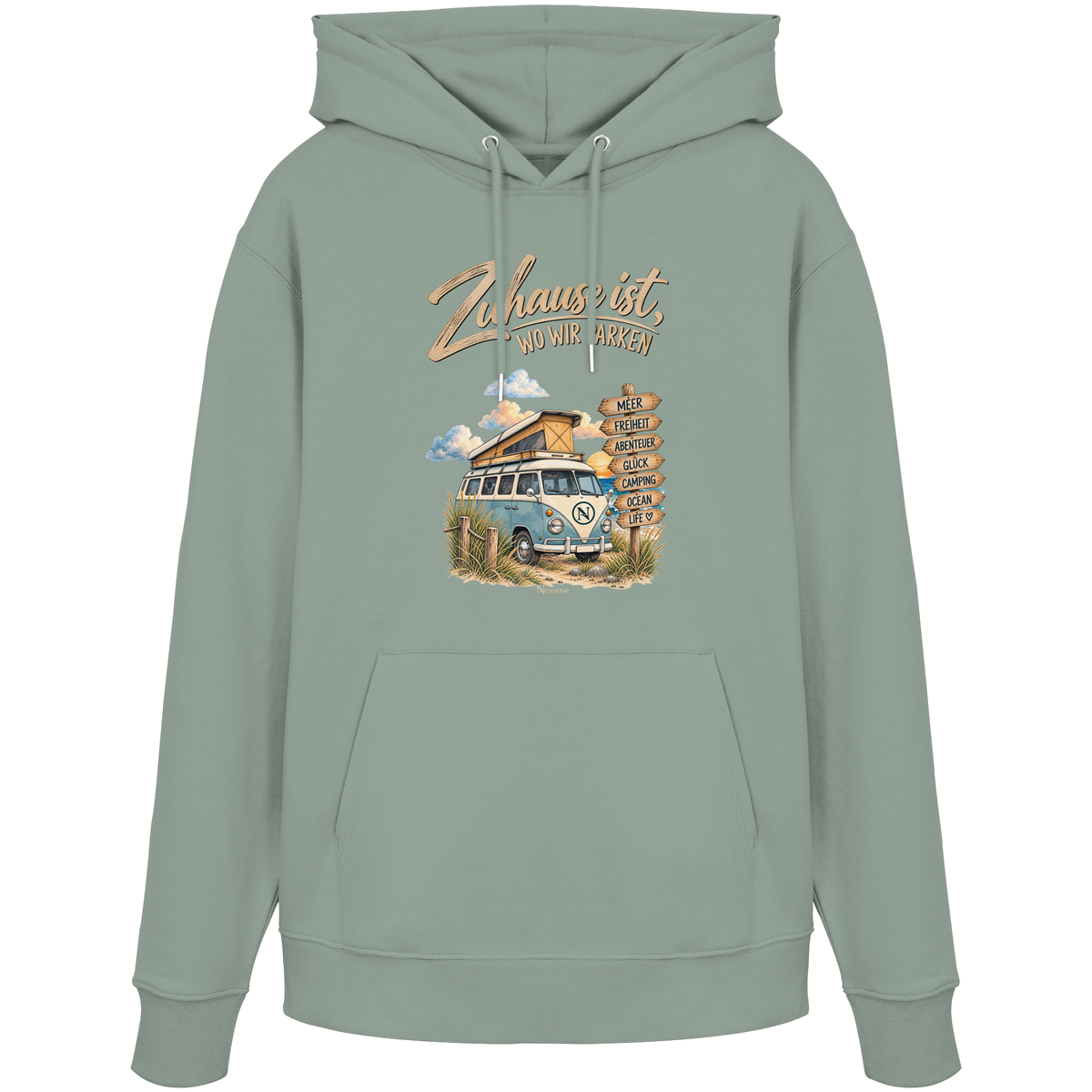 Zuhause ist, wo wir parken – Vanlife & Camping - Bio Hoodie Kapuzenpullover