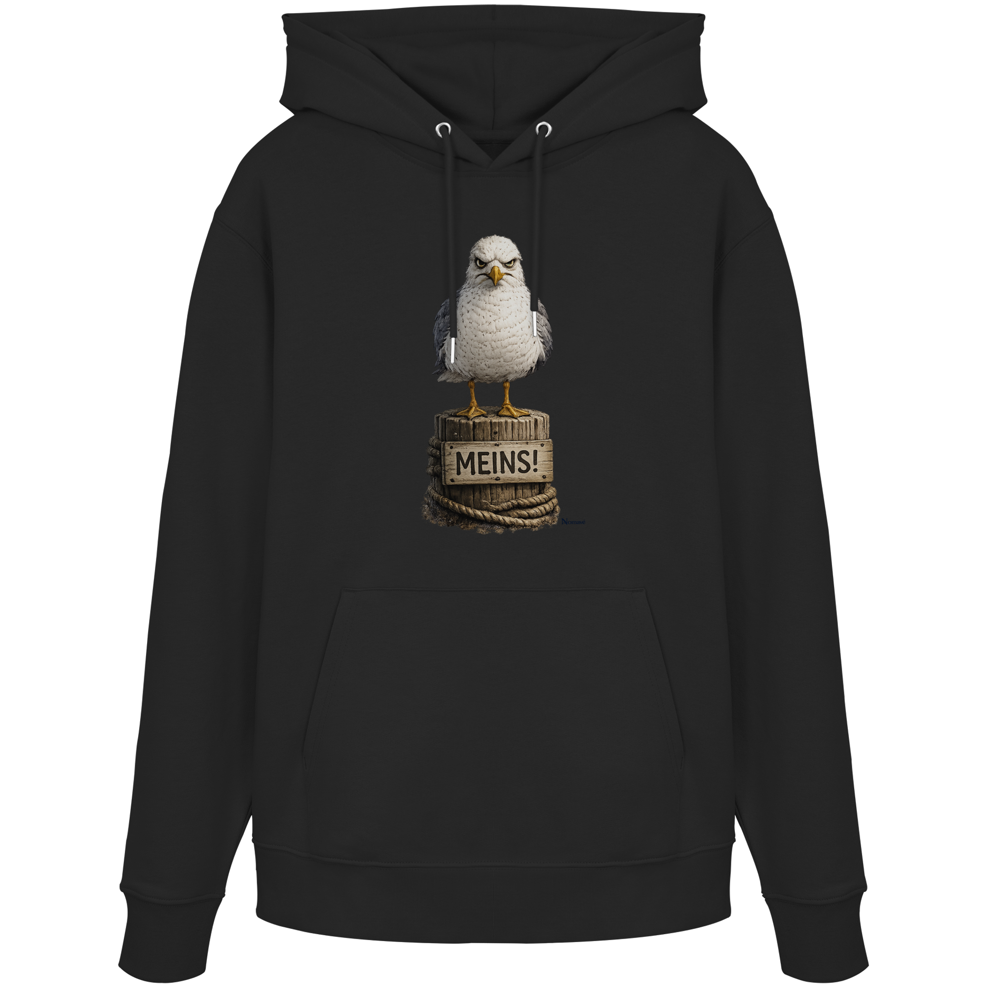 Möwe mit Meinung – MEINS! | - Organic Hoodie