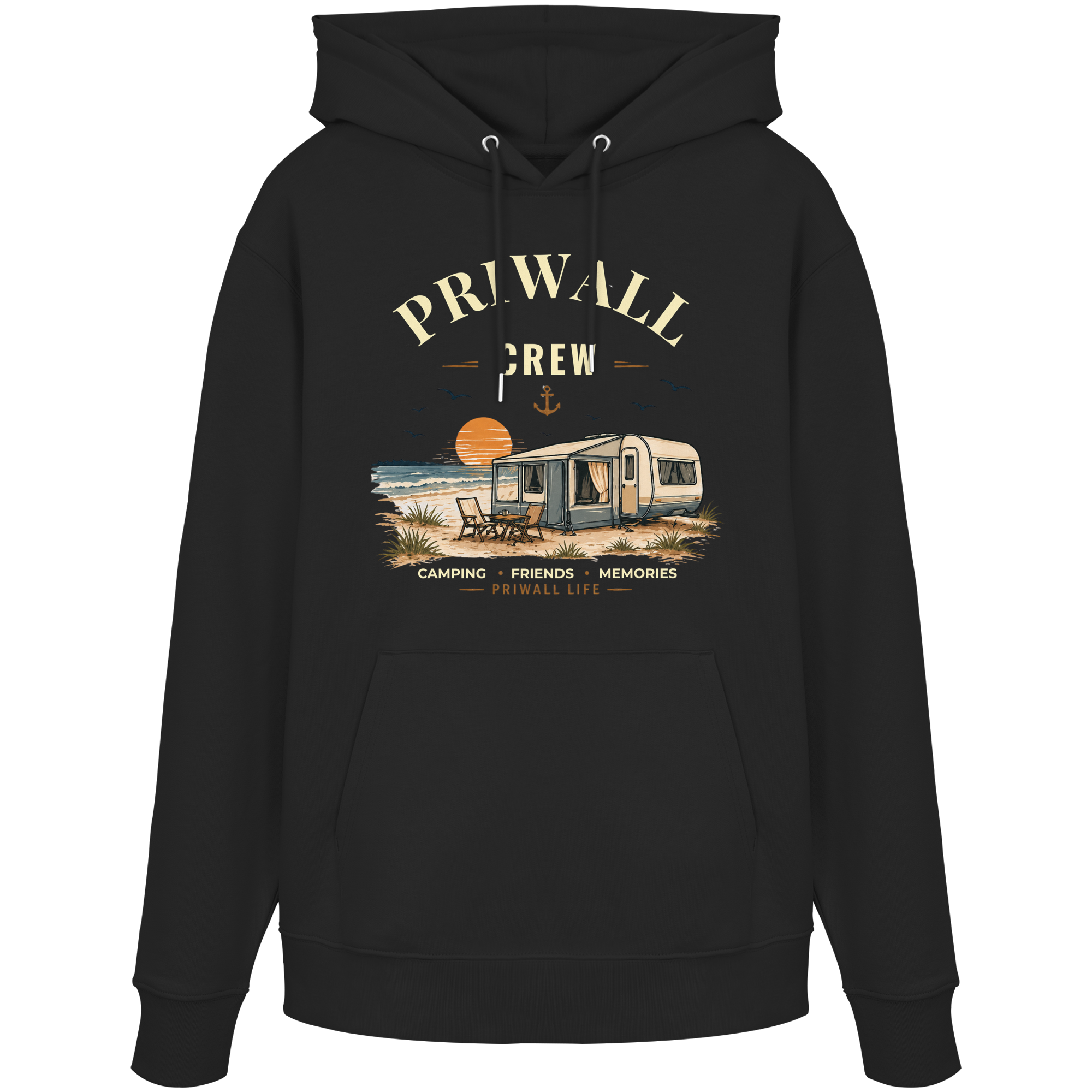 Priwall Crew Dark Edition Hoodie – Ostsee Hoodie – Organic Unisex Bio Baumwolle