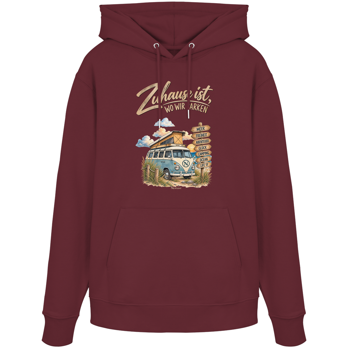 Zuhause ist, wo wir parken – Vanlife & Camping - Bio Hoodie Kapuzenpullover