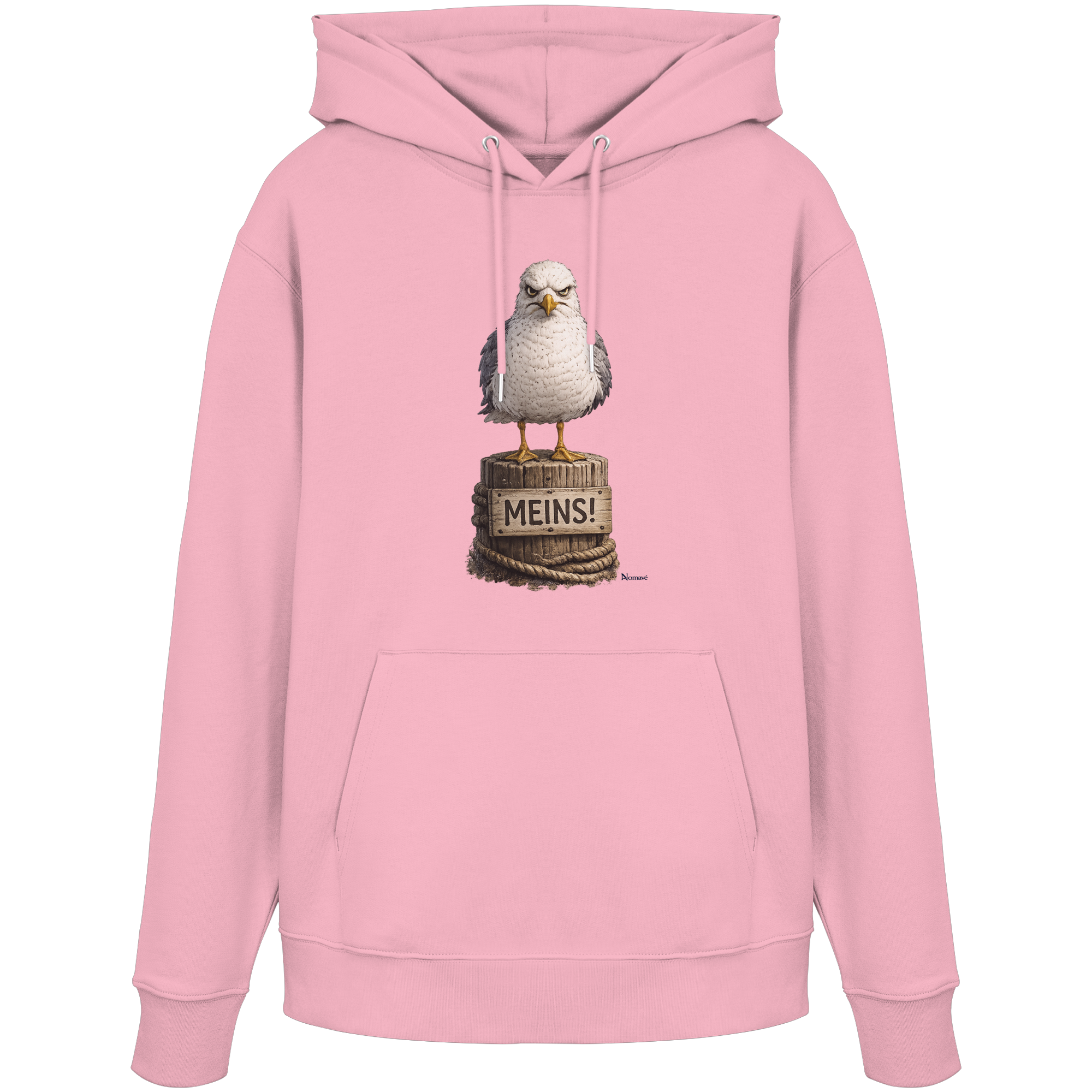 Möwe mit Meinung – MEINS! | - Organic Hoodie
