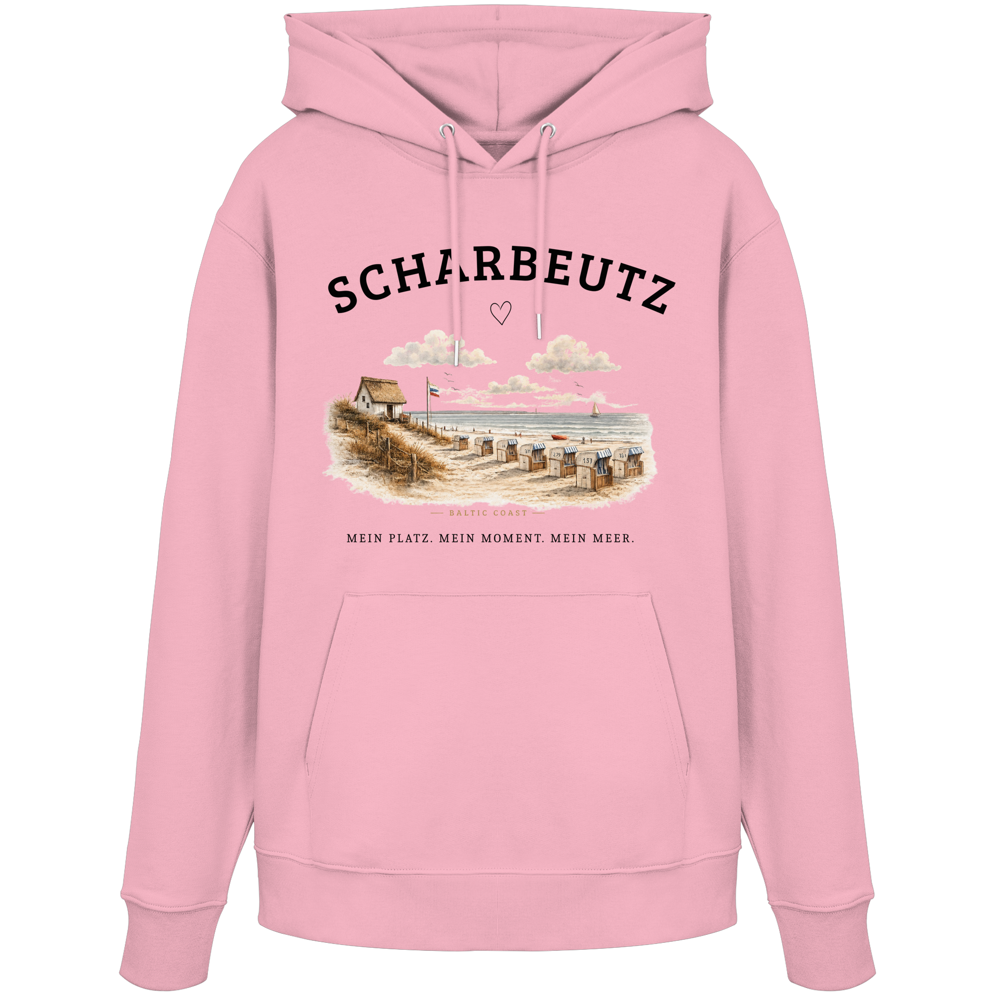 Scharbeutz Ostsee Hoodie – Strandhaus am Meer – Bio Hoodie Unisex