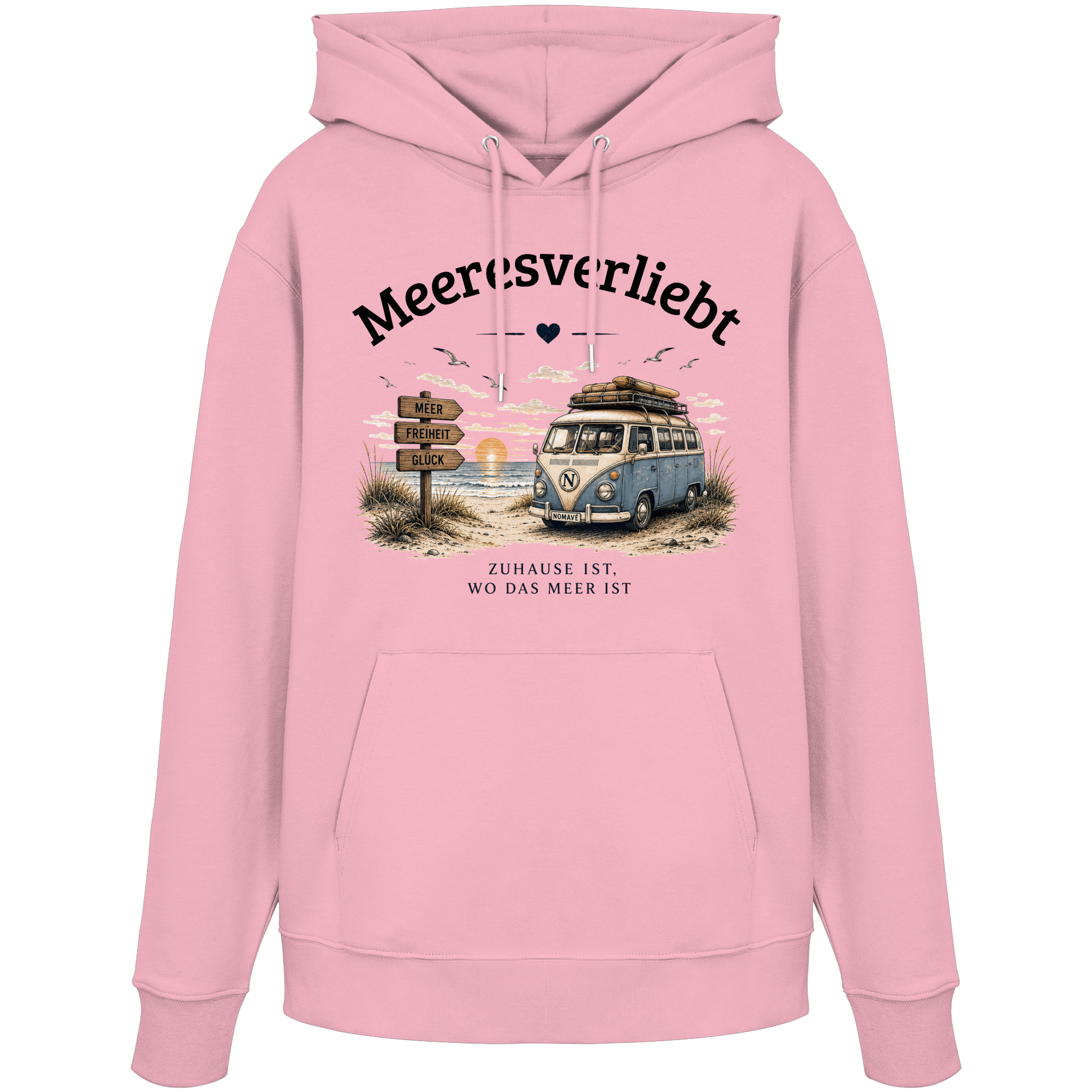 Meeresverliebt Bulli Hoodie – Vanlife, Camping & Küstengefühl