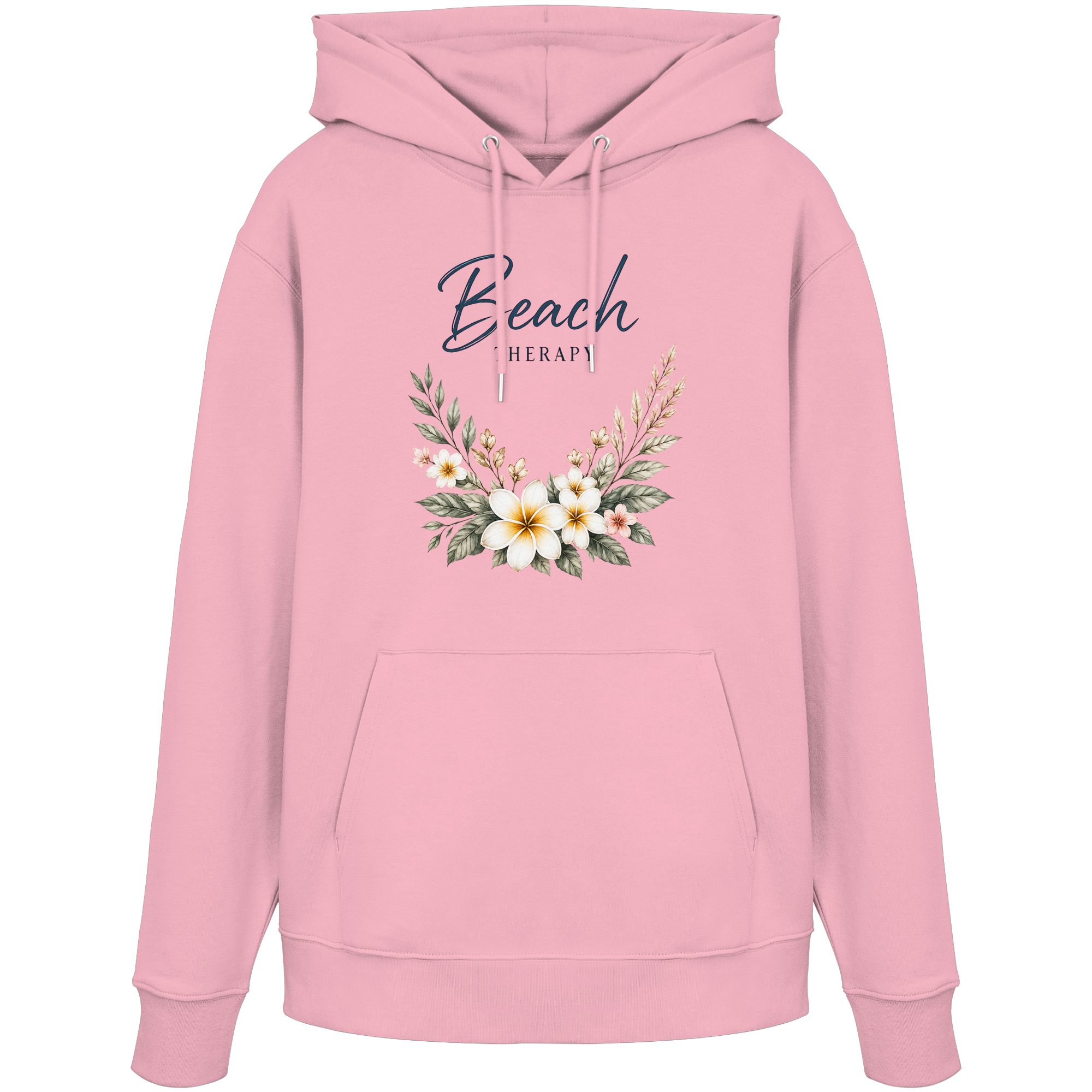 Beach Therapy | Florales Strandmotiv | Sommer | Urlaub | Meer | Blumen | - Organic Hoodie