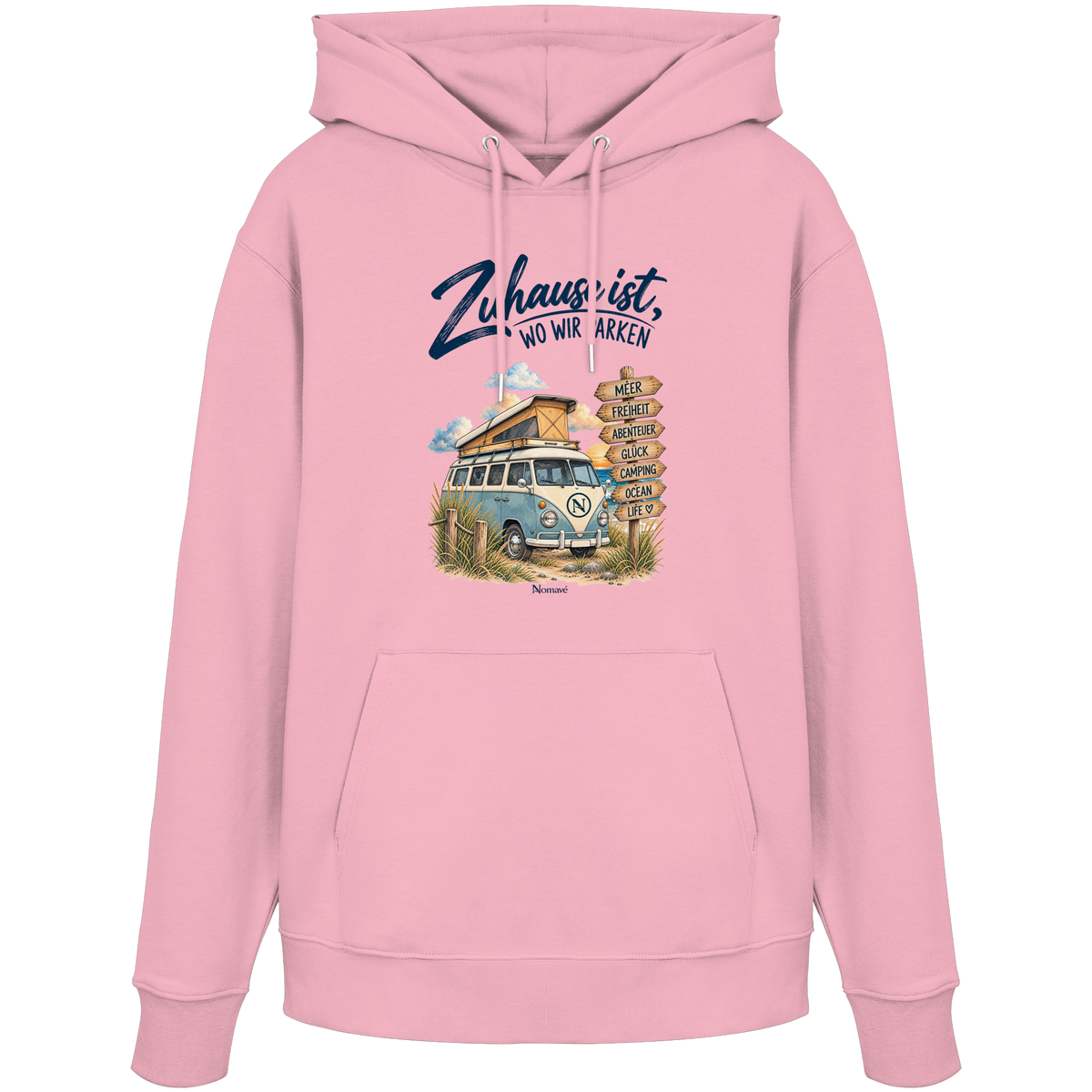 Zuhause ist, wo wir parken – Vanlife & Camping - Bio Hoodie