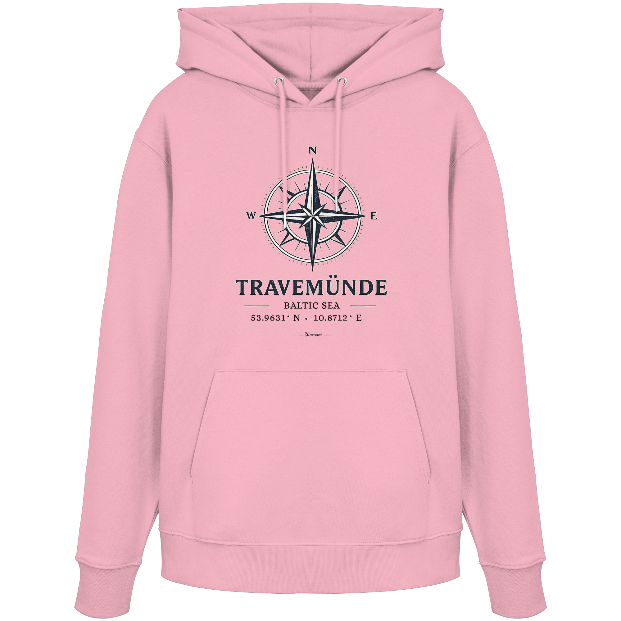 Travemünde Windrose – Baltic Sea Bio Hoodie aus 100 % Bio-Baumwolle