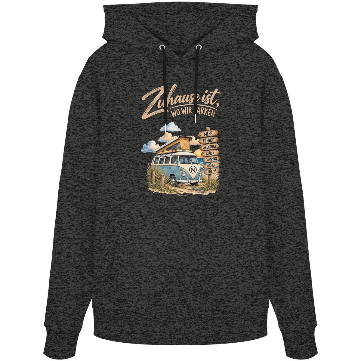 Zuhause ist, wo wir parken – Vanlife & Camping - Bio Hoodie Kapuzenpullover