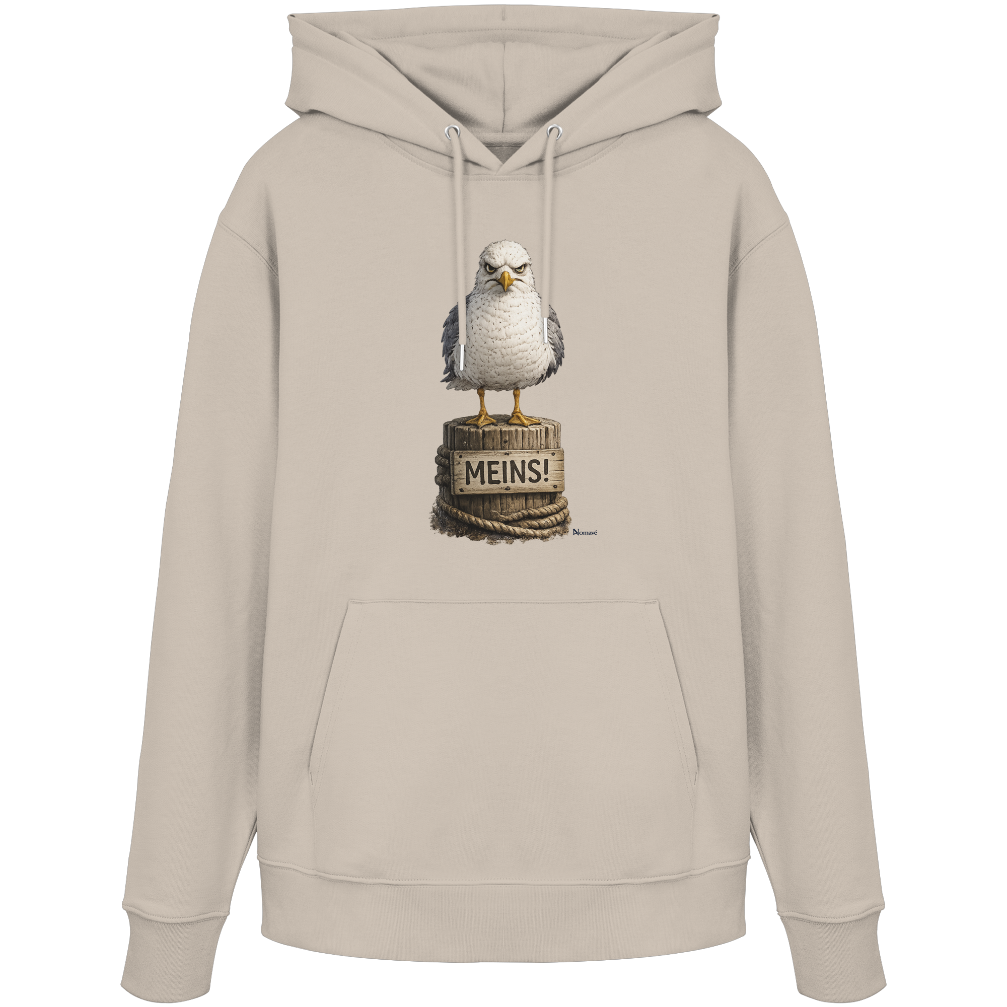 Möwe mit Meinung – MEINS! | - Organic Hoodie