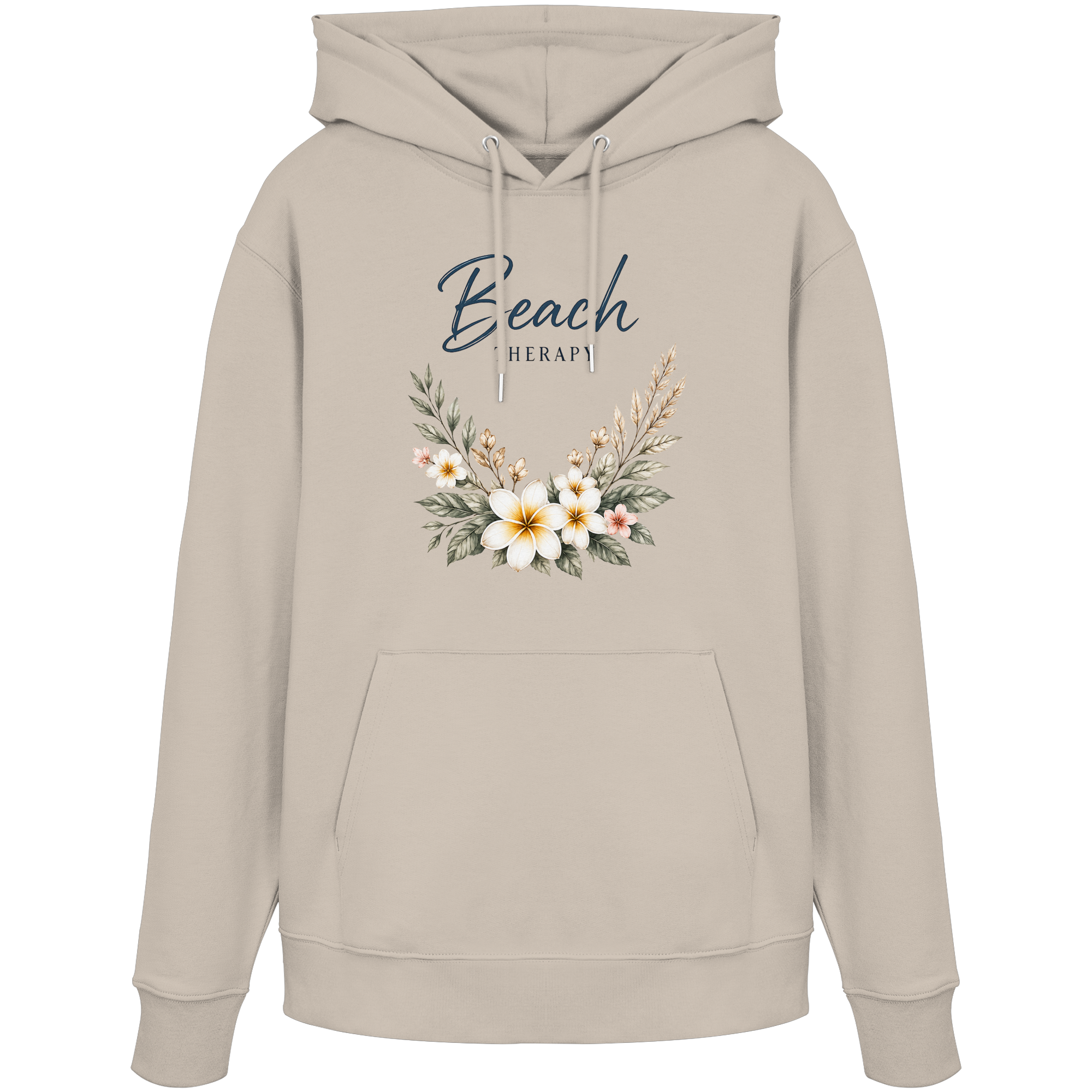 Beach Therapy | Florales Strandmotiv | Sommer | Urlaub | Meer | Blumen | - Organic Hoodie