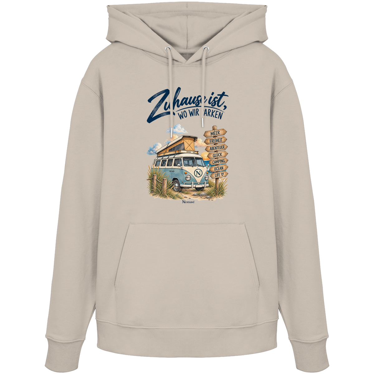 Zuhause ist, wo wir parken – Vanlife & Camping - Bio Hoodie