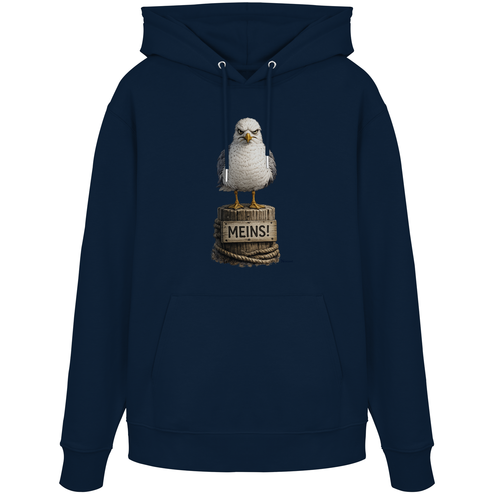 Möwe mit Meinung – MEINS! | - Organic Hoodie