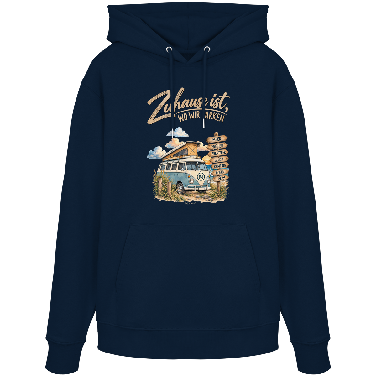 Zuhause ist, wo wir parken – Vanlife & Camping - Bio Hoodie Kapuzenpullover
