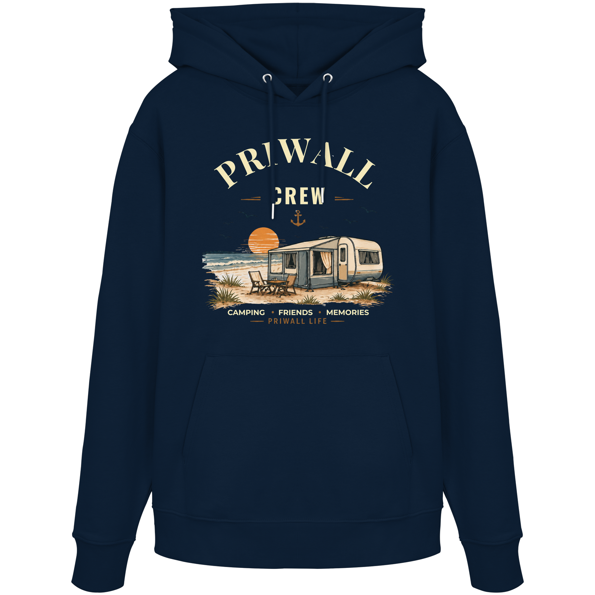 Priwall Crew Dark Edition Hoodie – Ostsee Hoodie – Organic Unisex Bio Baumwolle