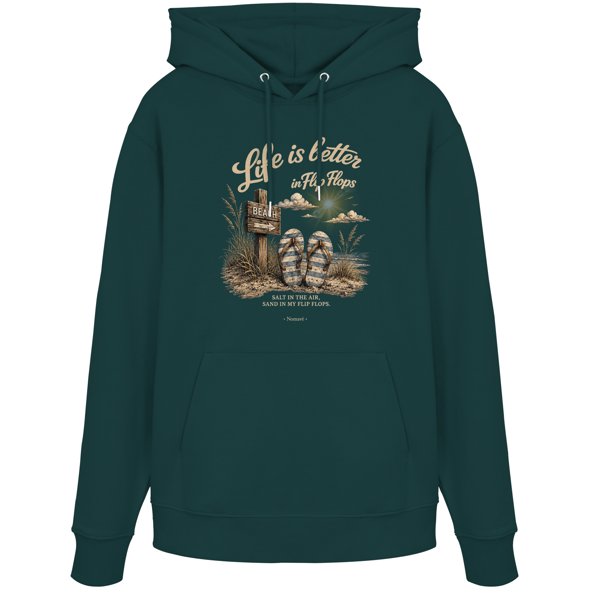 Life-is-better-in-Flip-Flops-Dark-Edition - Organic Hoodie