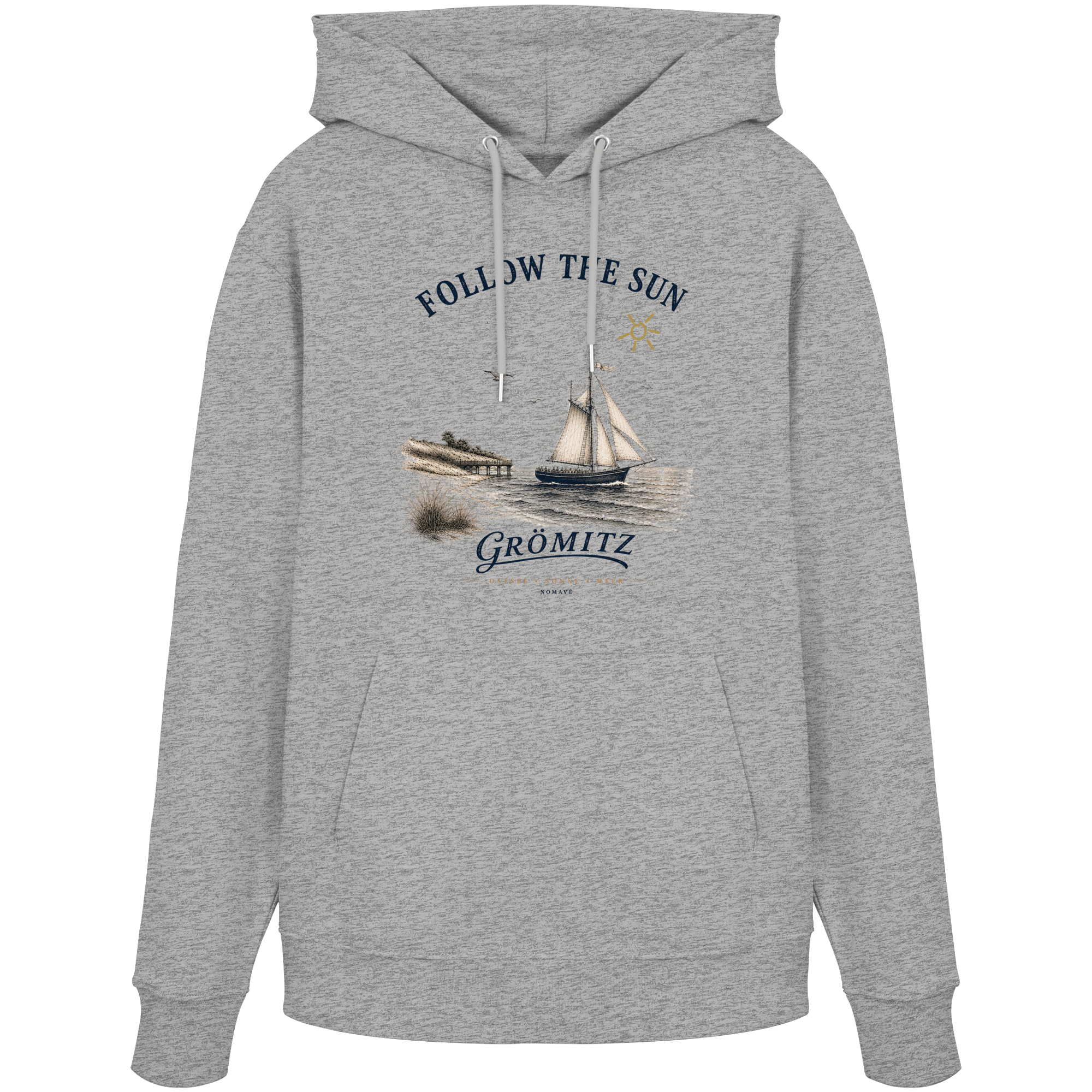 Grömitz - Follow the Sun - Bio Hoodie - Ostsee Kapuzenpullover
