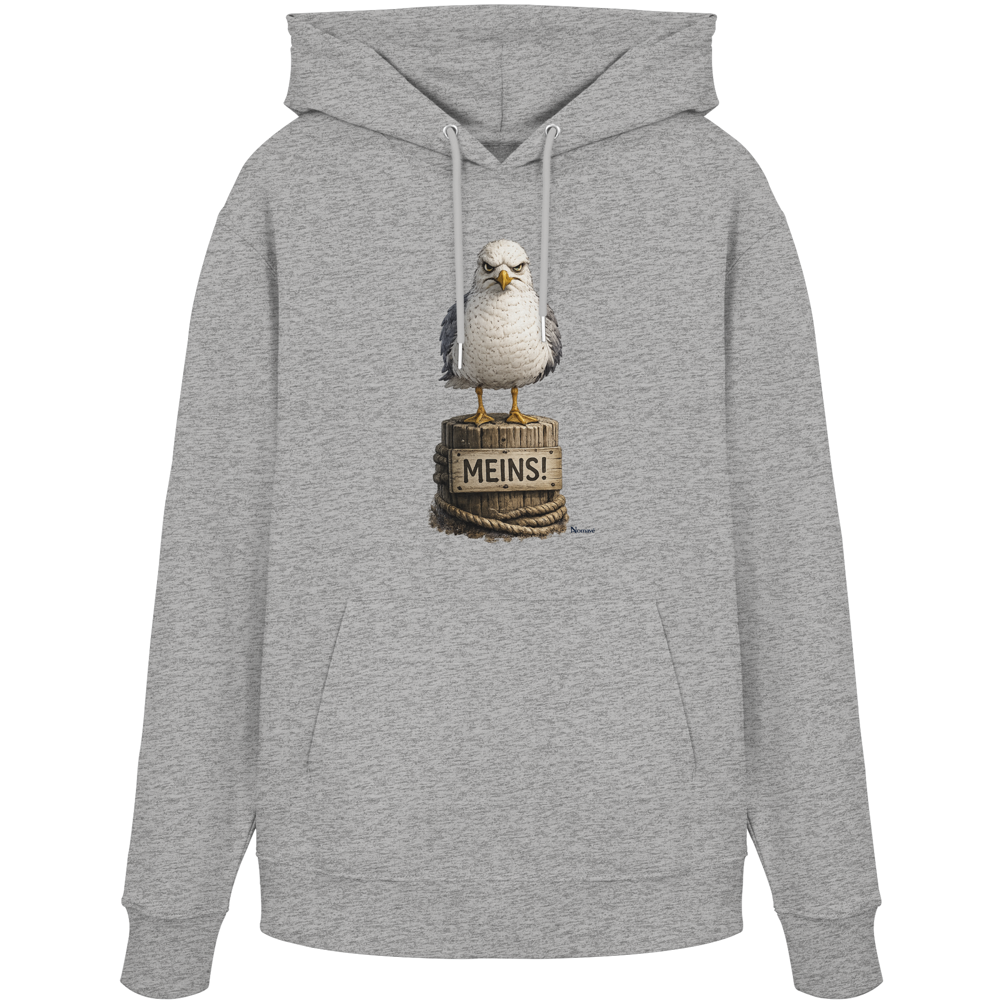 Möwe mit Meinung – MEINS! | - Organic Hoodie