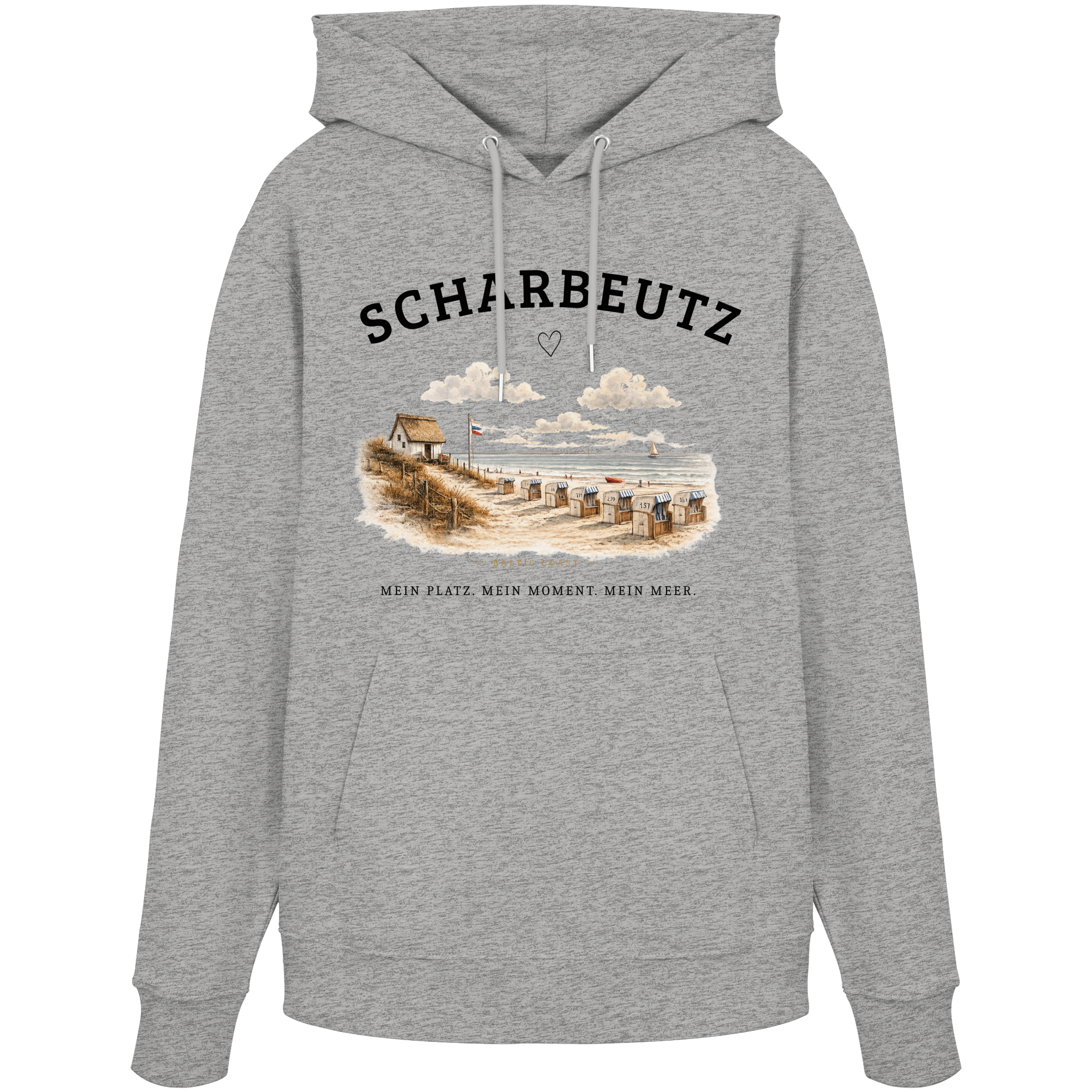 Scharbeutz Ostsee Hoodie – Strandhaus am Meer – Bio Hoodie Unisex