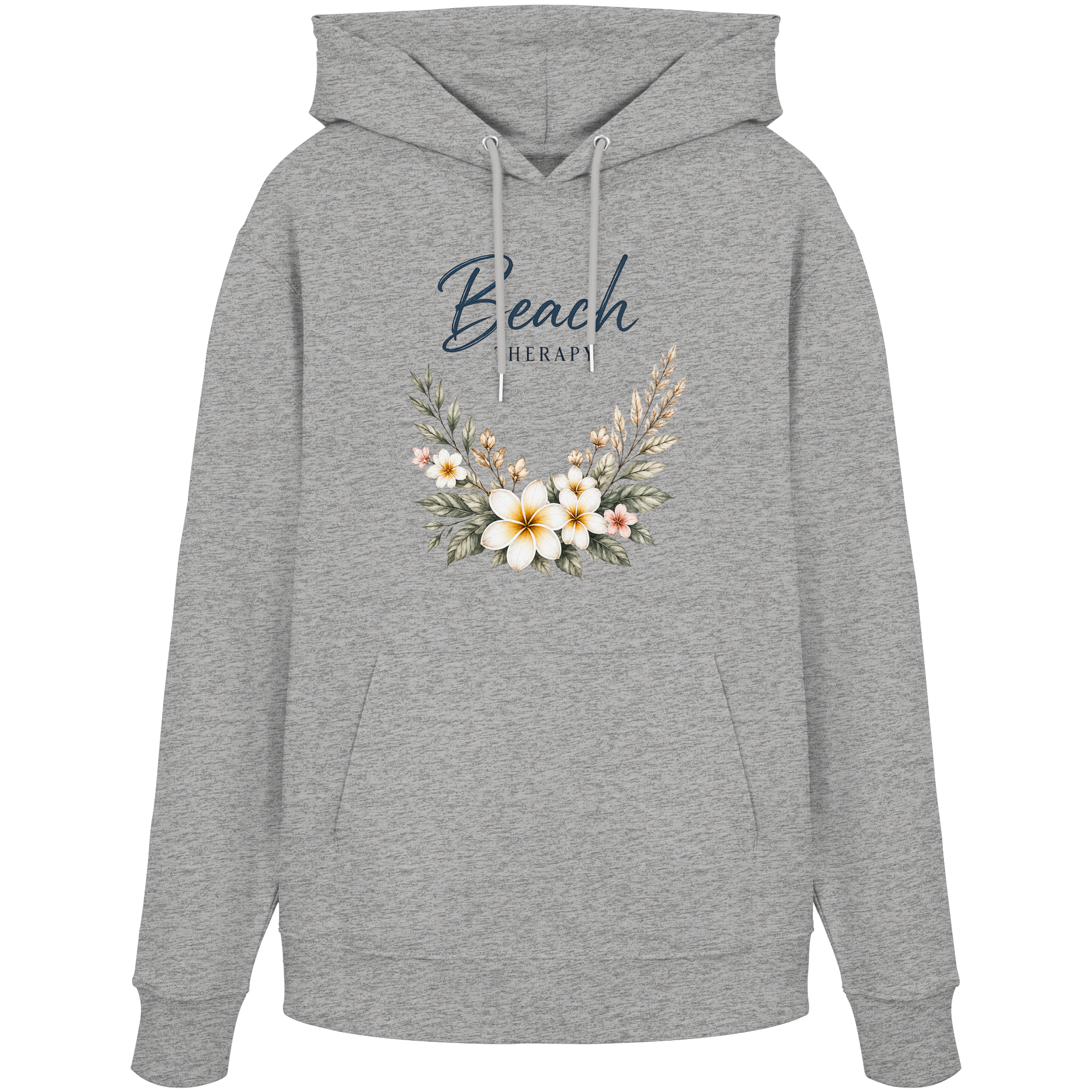 Beach Therapy | Florales Strandmotiv | Sommer | Urlaub | Meer | Blumen | - Organic Hoodie
