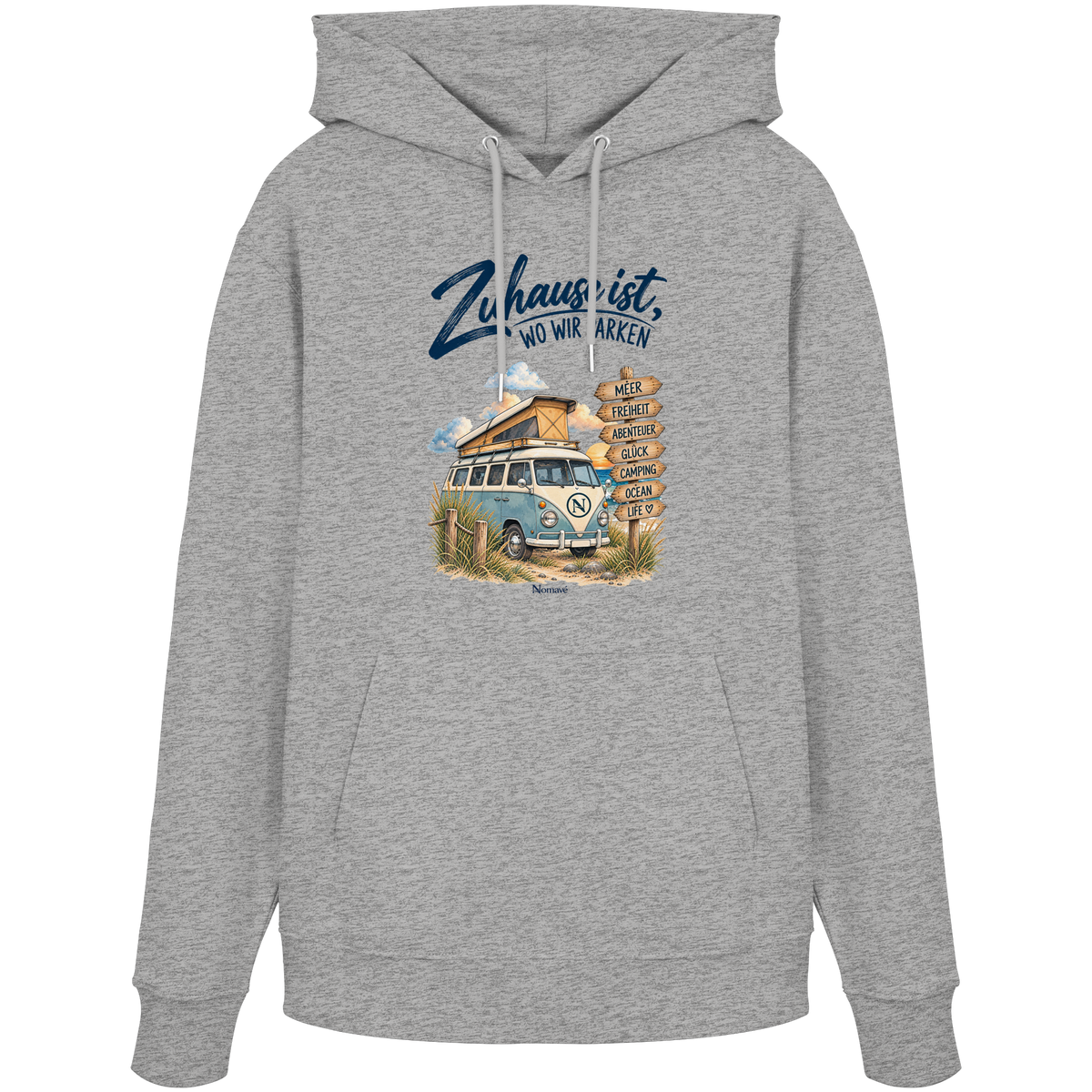 Zuhause ist, wo wir parken – Vanlife & Camping - Bio Hoodie