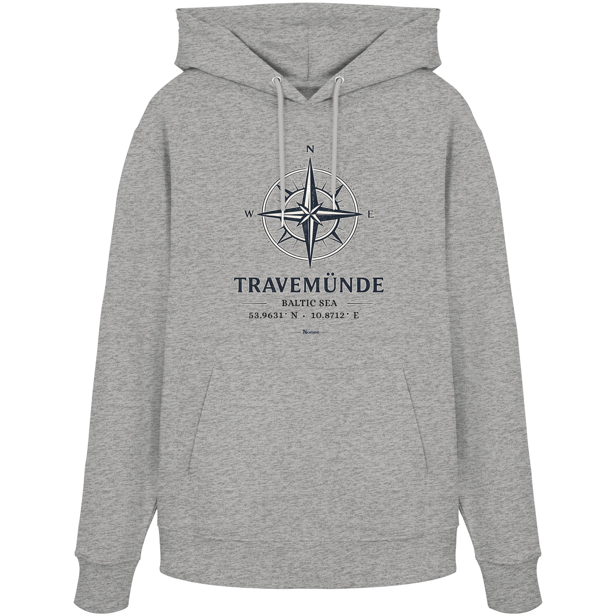 Travemünde Windrose – Baltic Sea Bio Hoodie aus 100 % Bio-Baumwolle