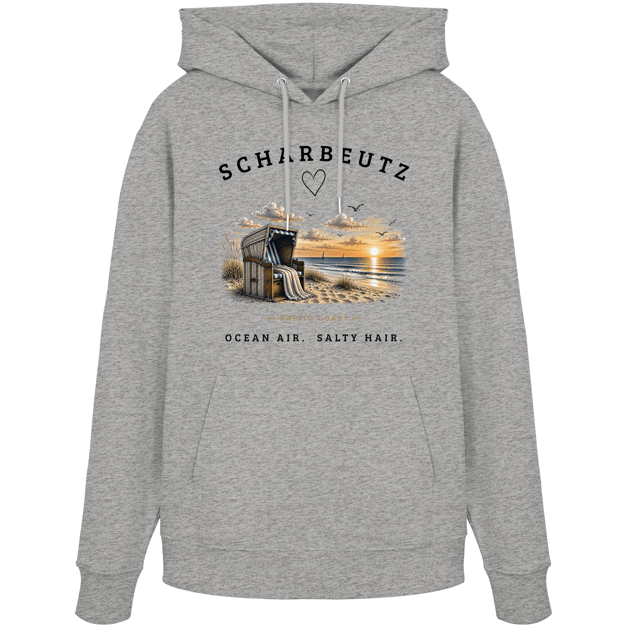 Scharbeutz Ostsee Hoodie – Strandkorb Sonnenuntergang