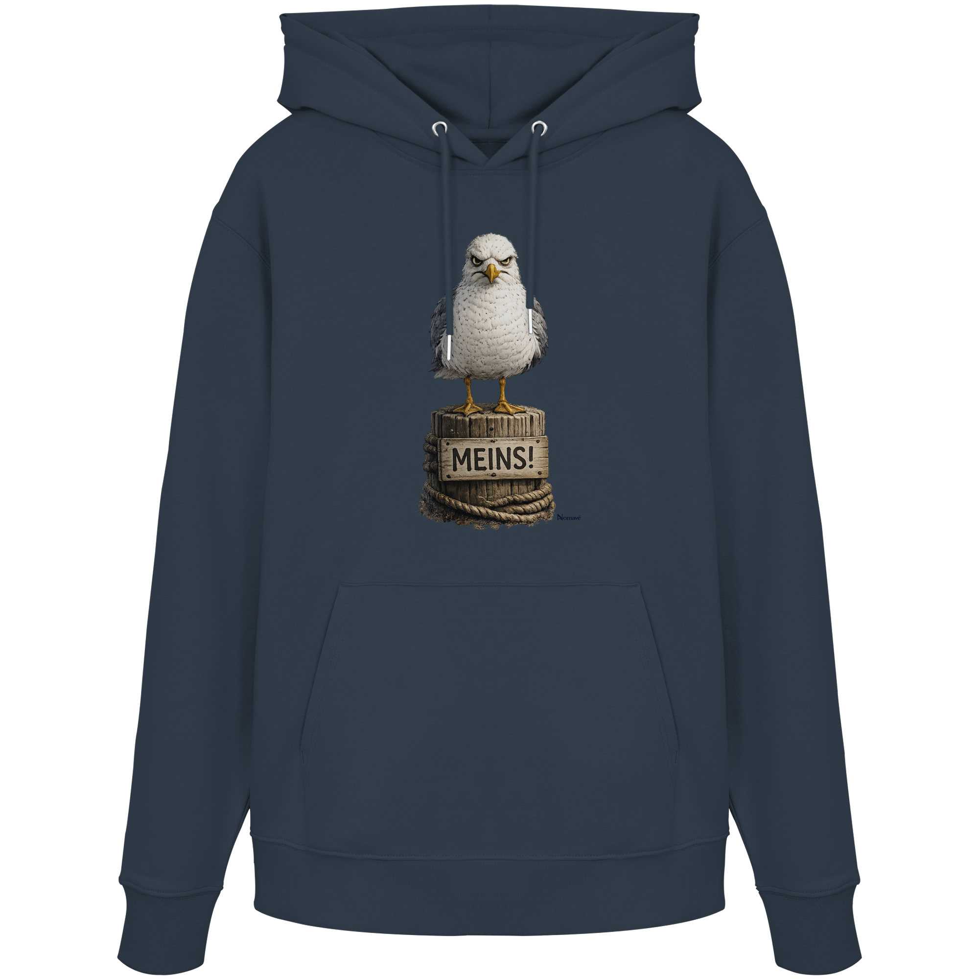 Möwe mit Meinung – MEINS! | - Organic Hoodie