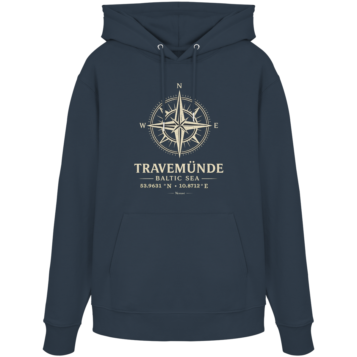 Travemünde Windrose - Dark Edition - Bio Hoodie - Ostsee Kapuzenpullover