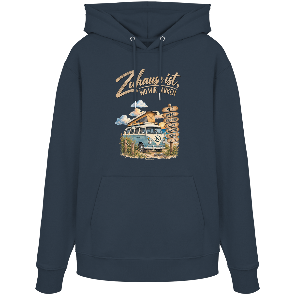 Zuhause ist, wo wir parken – Vanlife & Camping - Bio Hoodie Kapuzenpullover