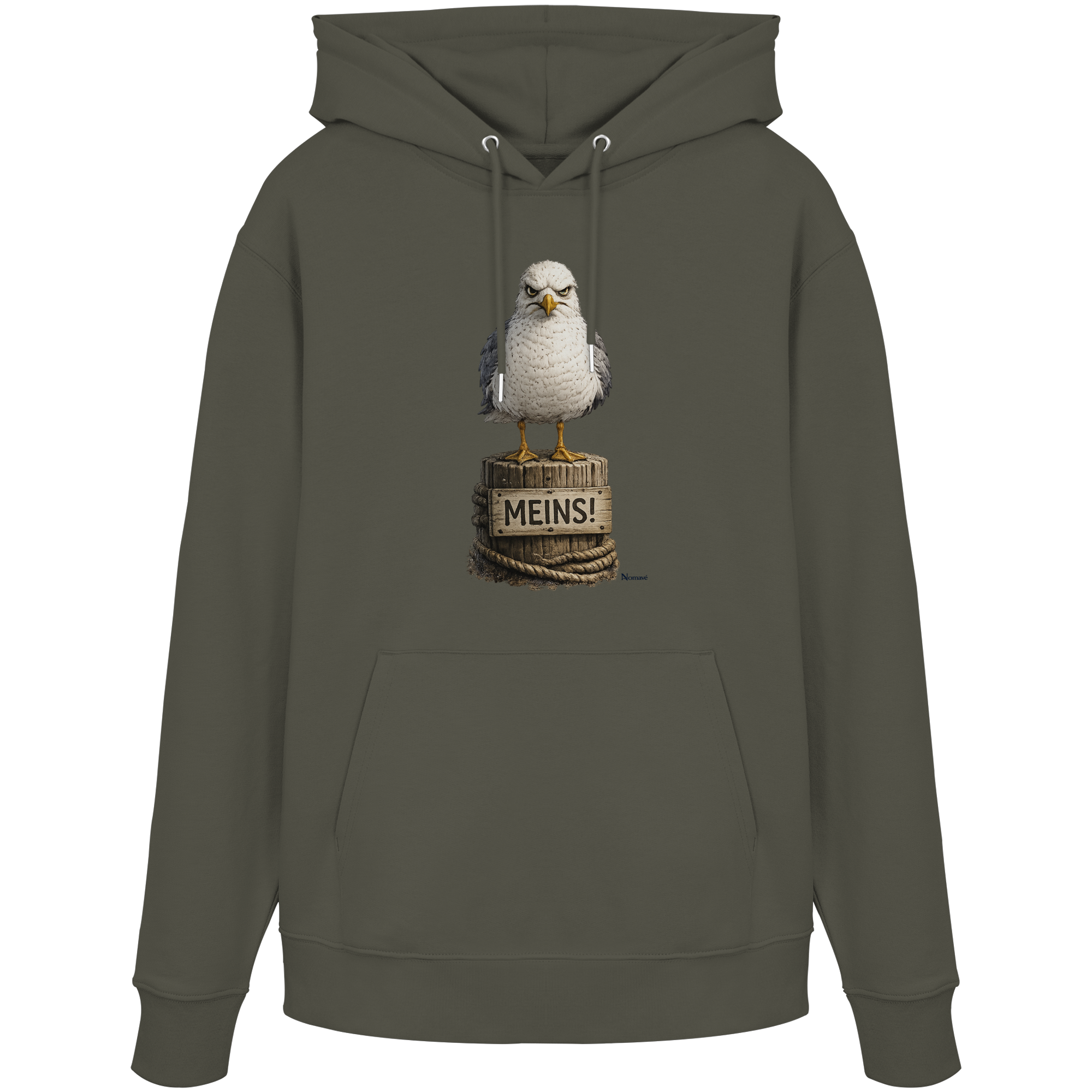 Möwe mit Meinung – MEINS! | - Organic Hoodie