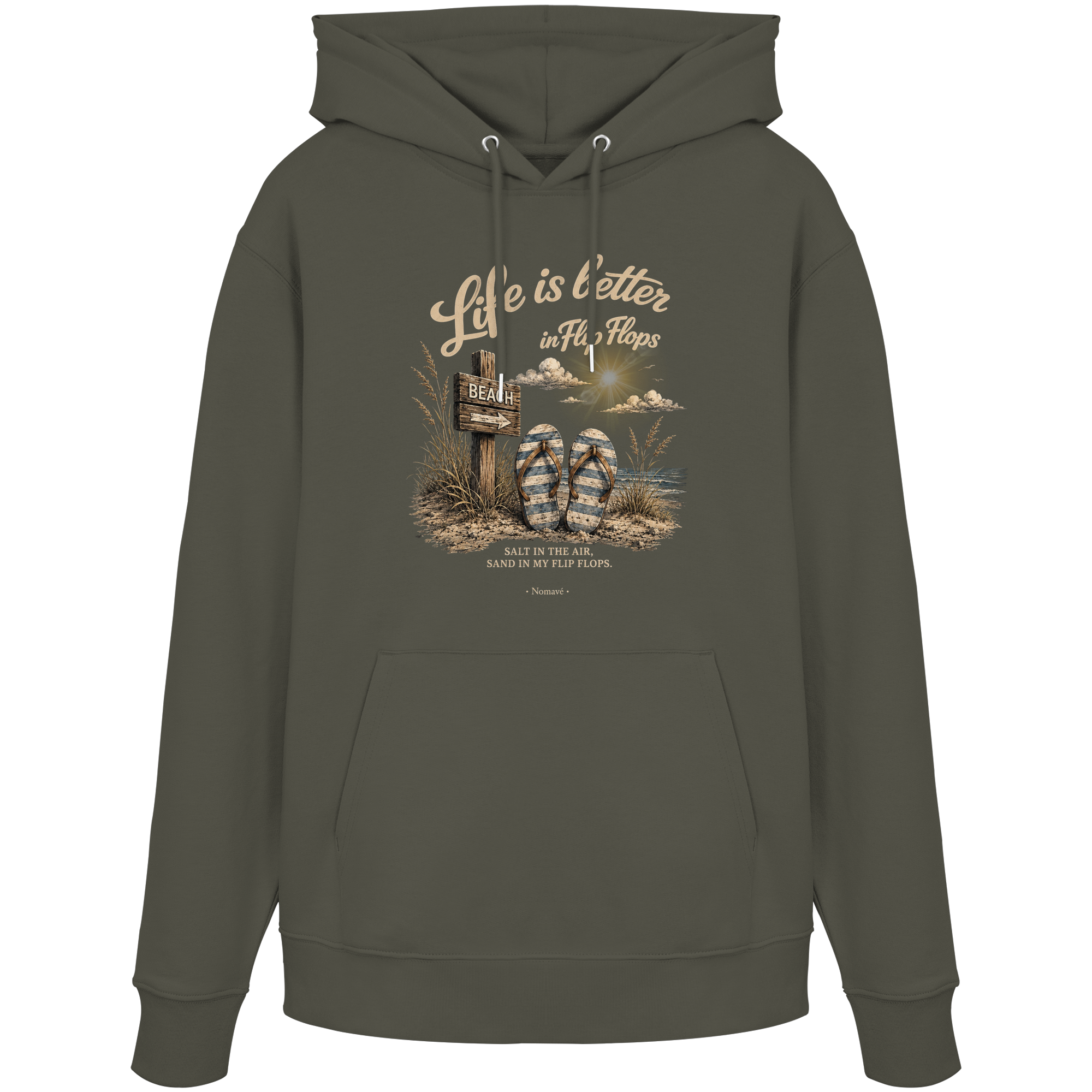 Life-is-better-in-Flip-Flops-Dark-Edition - Organic Hoodie