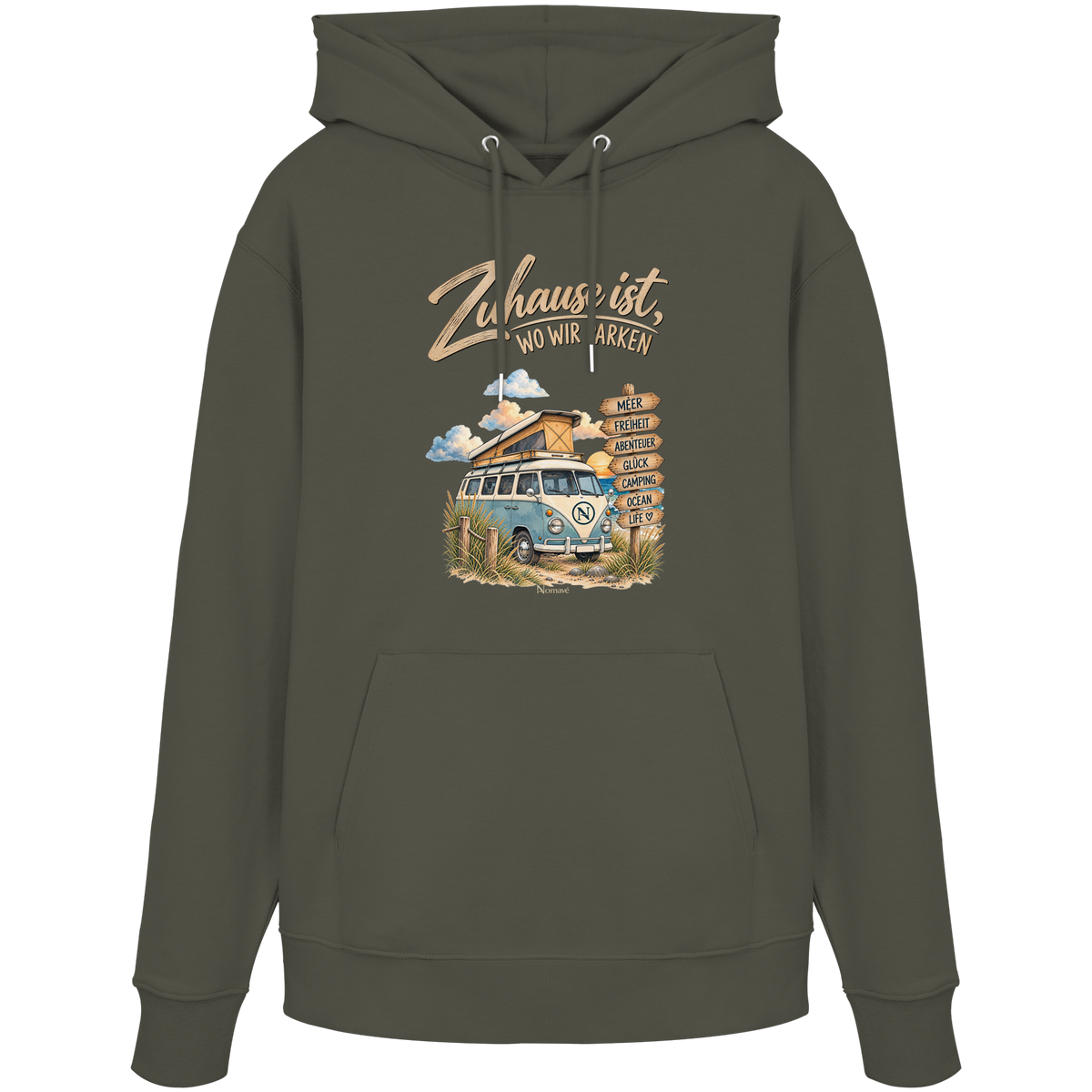 Zuhause ist, wo wir parken – Vanlife & Camping - Bio Hoodie Kapuzenpullover
