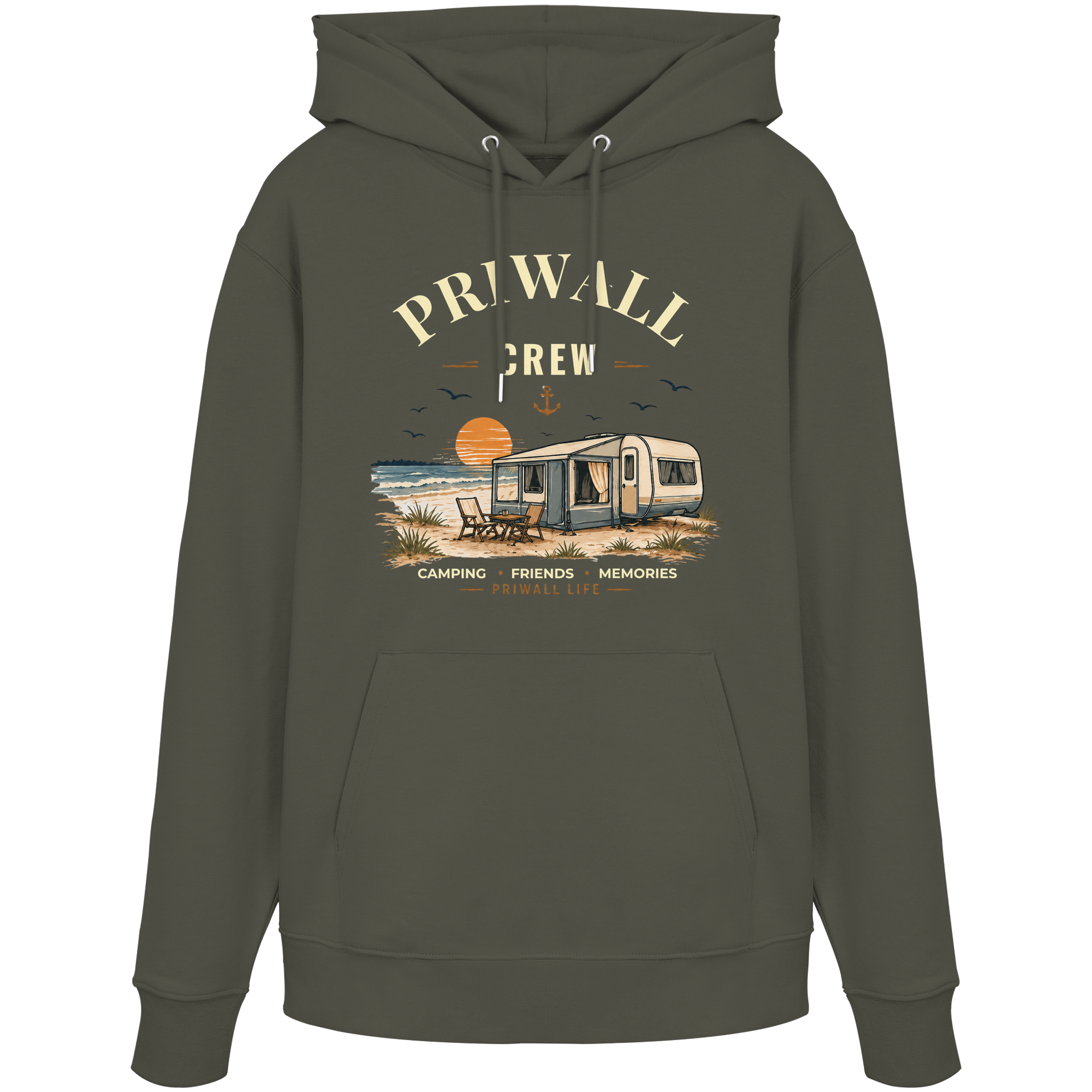 Priwall Crew Dark Edition Hoodie – Ostsee Hoodie – Organic Unisex Bio Baumwolle