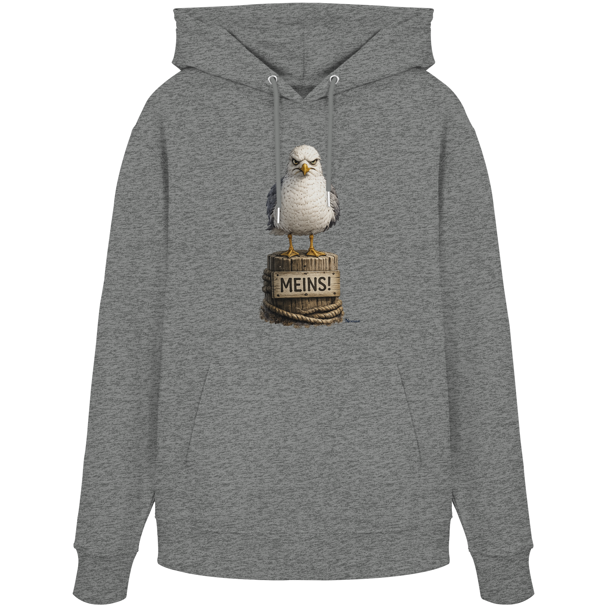 Möwe mit Meinung – MEINS! | - Organic Hoodie