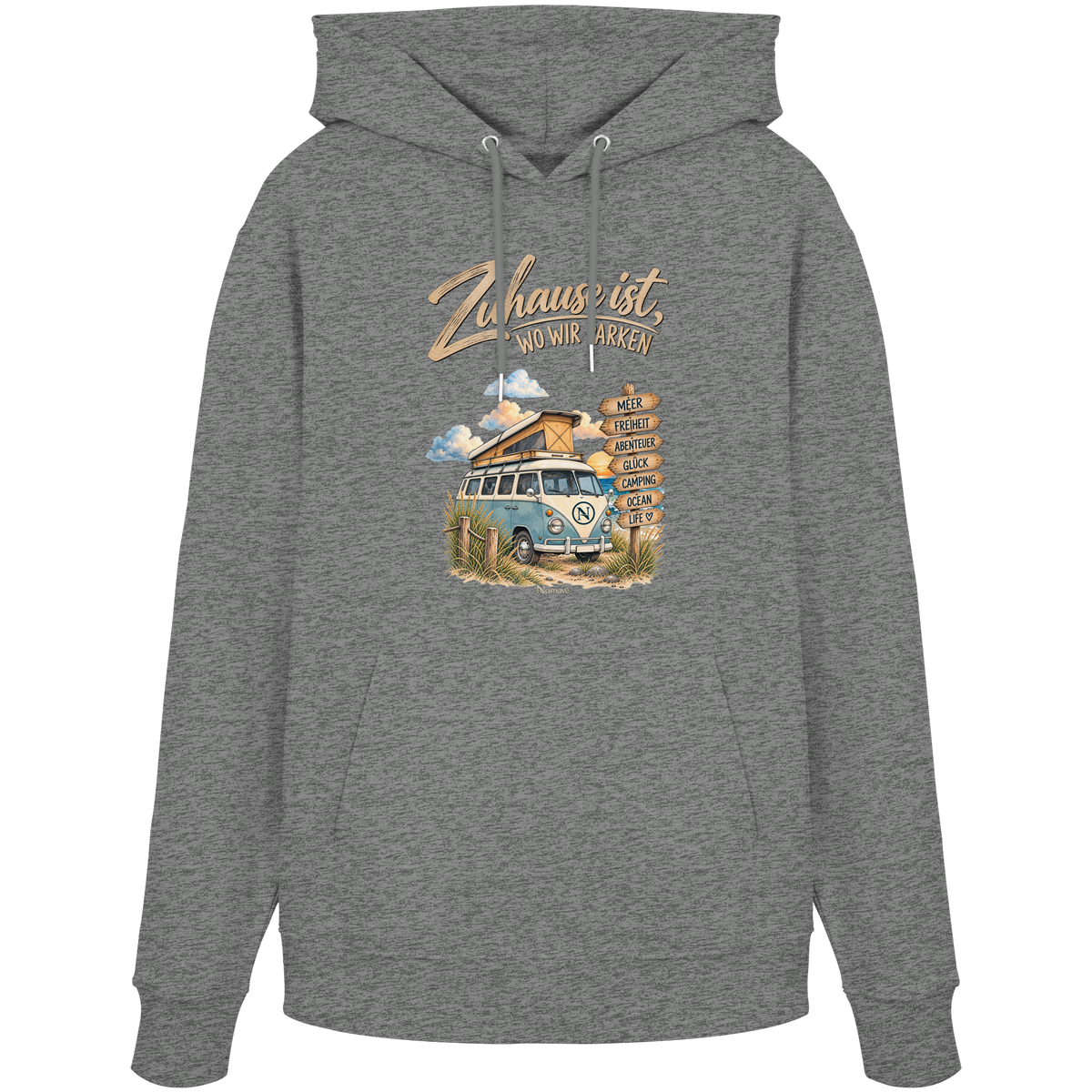 Zuhause ist, wo wir parken – Vanlife & Camping - Bio Hoodie Kapuzenpullover