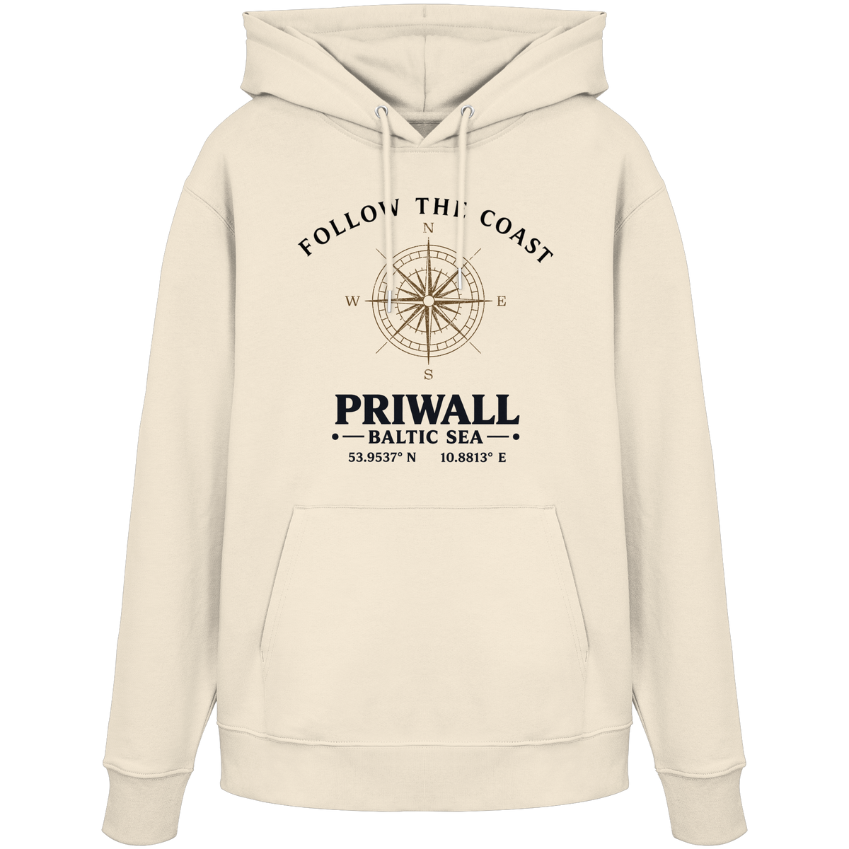 Follow the Coast – Priwall Kompass - Organic Hoodie