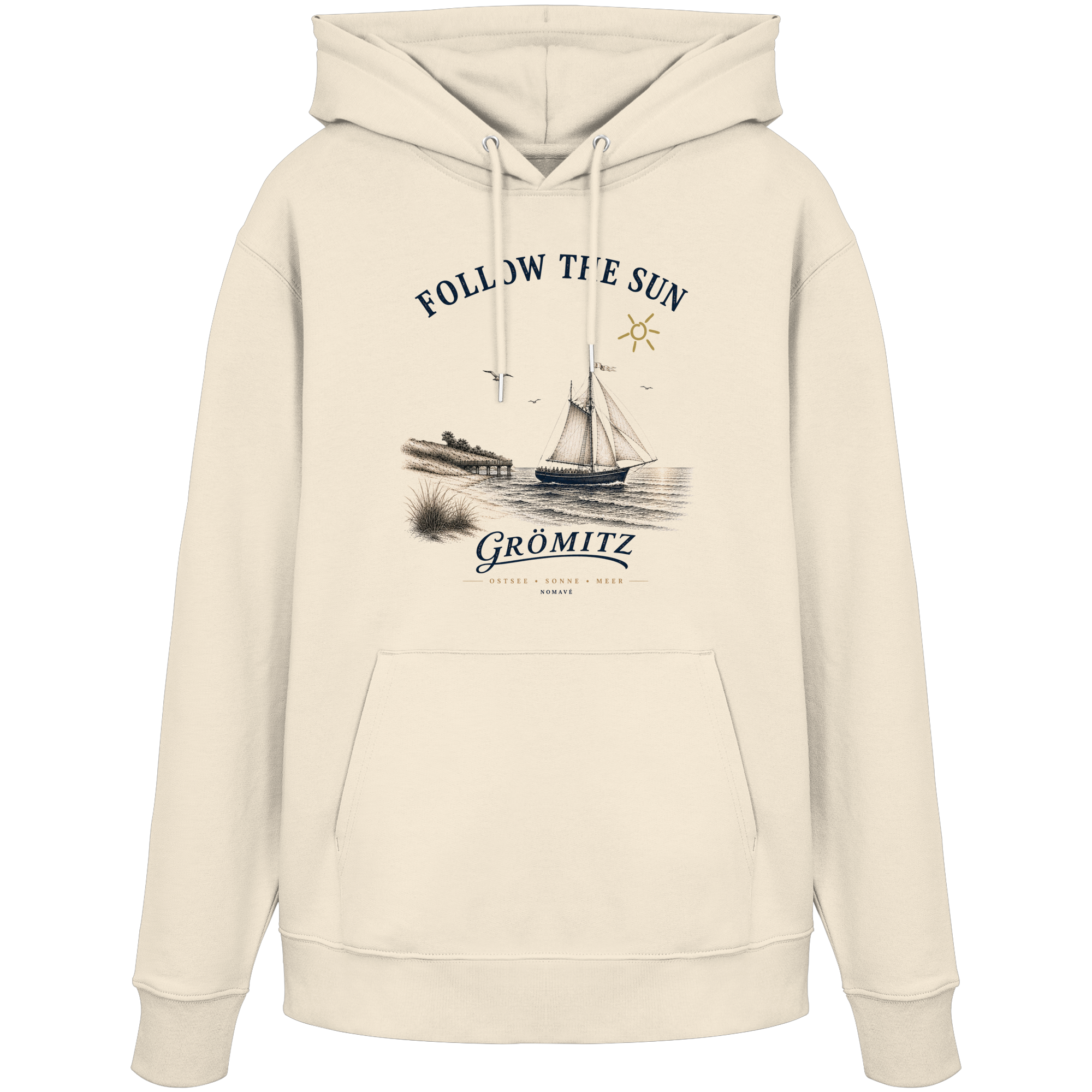 Grömitz - Follow the Sun - Bio Hoodie - Ostsee Kapuzenpullover